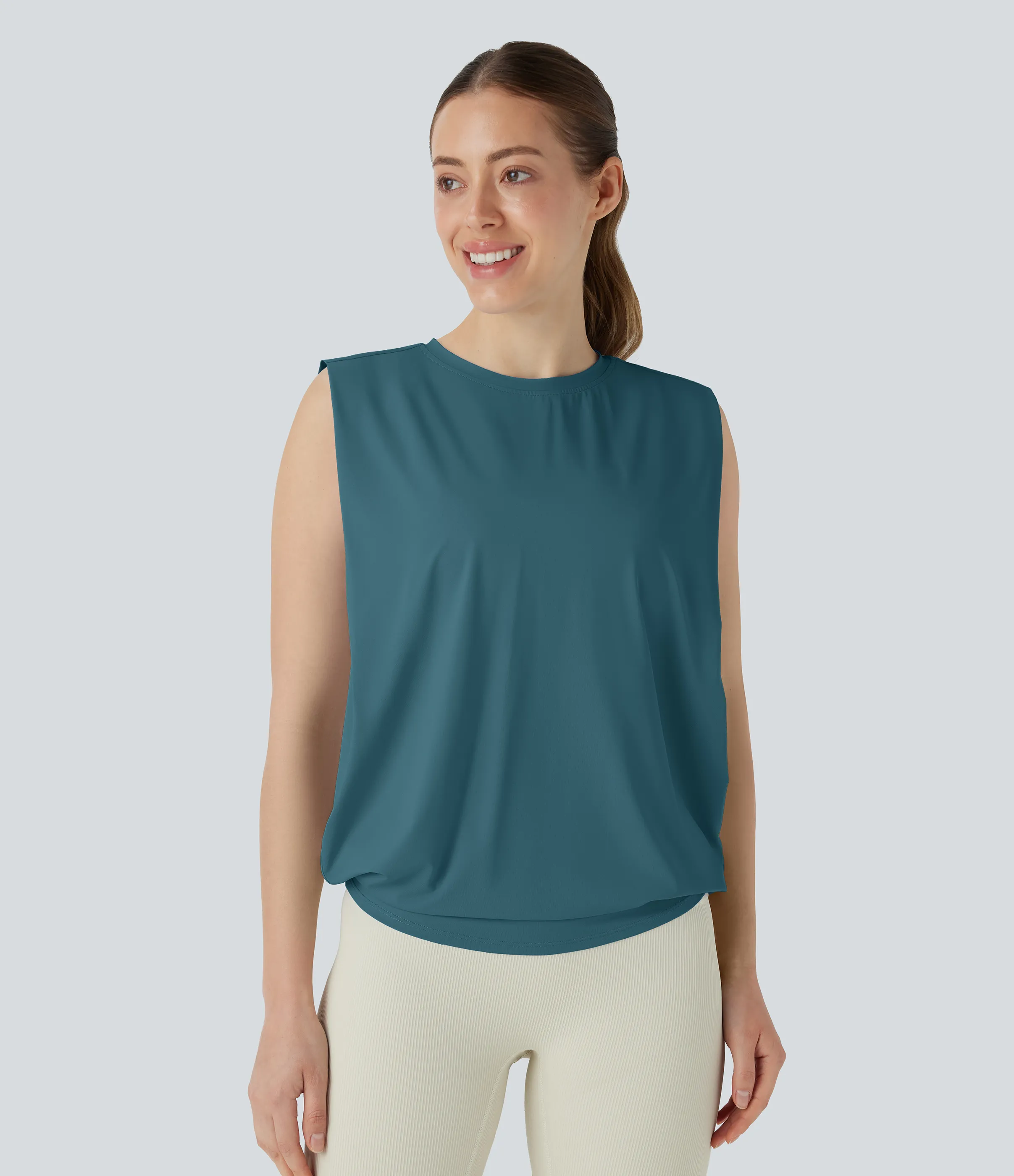 Halara Camiseta yoga cuello redondo fruncido tacto fresco - UPF 50+ - Hydro - S sold by Halara product image thumbnail 2
