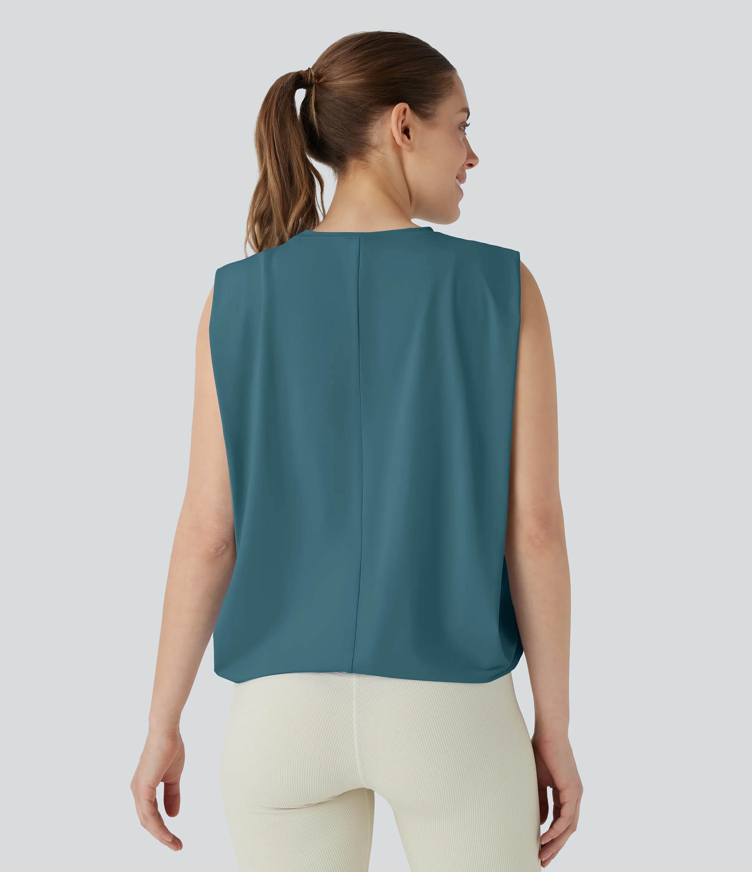 Halara Camiseta yoga cuello redondo fruncido tacto fresco - UPF 50+ - Hydro - S sold by Halara product image thumbnail 3