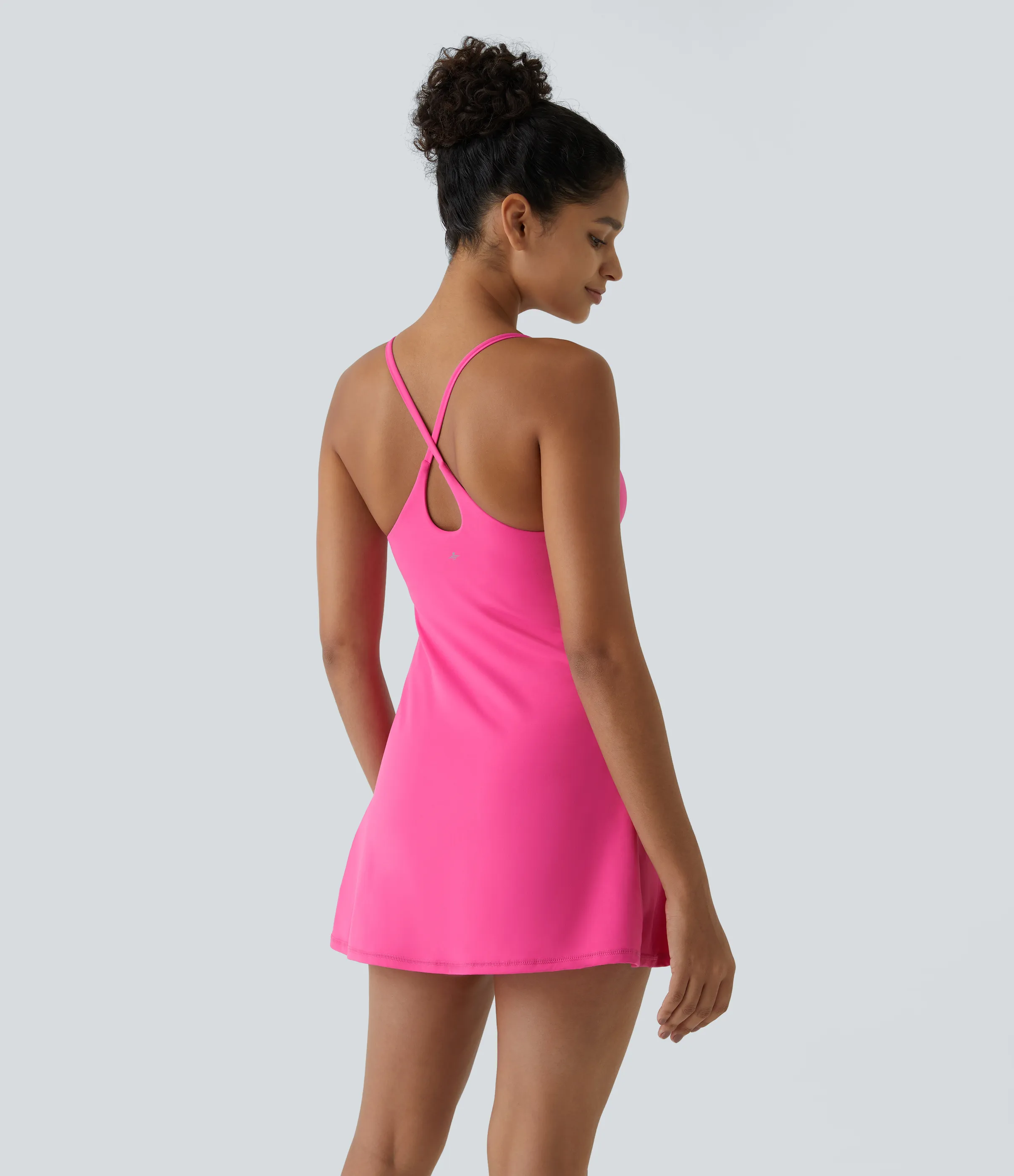 Halara Vestido deportivo SoftlyZero™ Plush afelpado sin espalda en copas D-F - Fuchsia Purple - XS sold by Halara product image thumbnail 3