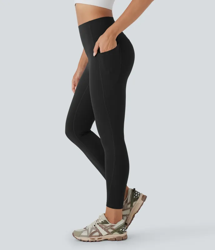 Halara Leggings de entrenamiento Halara UltraSculpt™ moldeadores de abdomen de tiro alto antibacterianas de 7/8 con bolsillos laterales - Black - XL(7/8) sold by Halara
