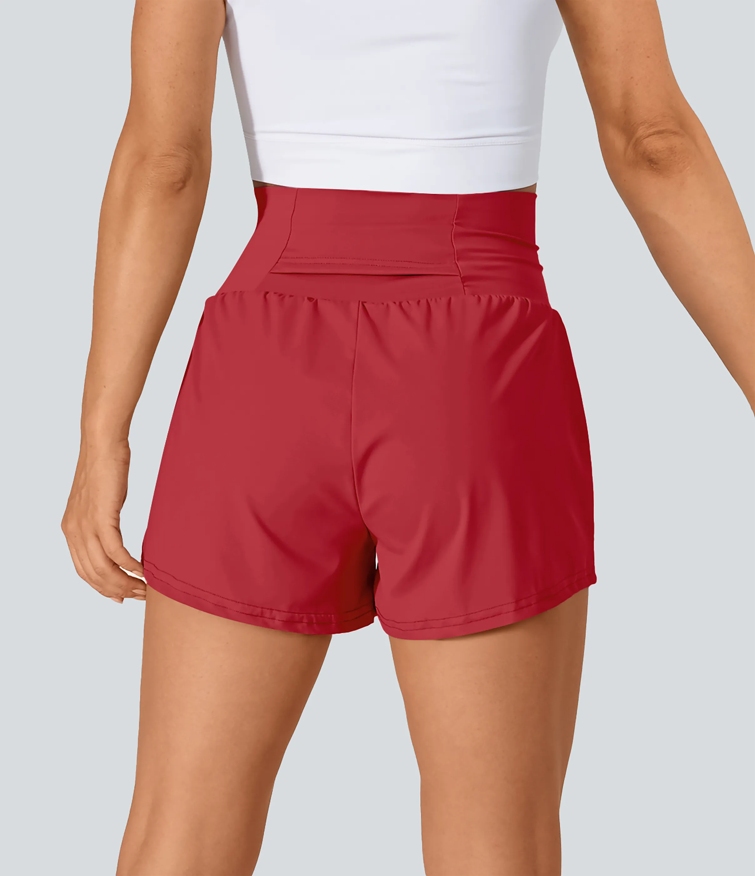 Halara Pantalón corto yoga 2 en 1 tiro alto bolsillo trasero lateral oculto 7.5cm - Winterberry - XL sold by Halara product image thumbnail 3