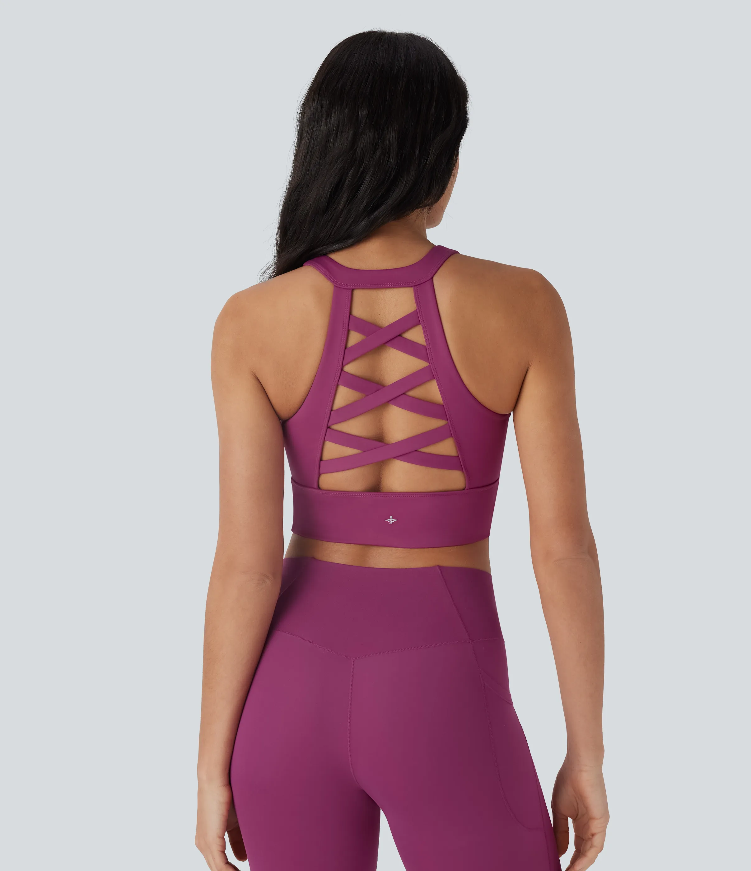 Halara Camiseta Softlyzero™ Plush sin mangas yoga espalda cruzada sin espalda malla contrastante - Ume Purple - XL sold by Halara product image thumbnail 5