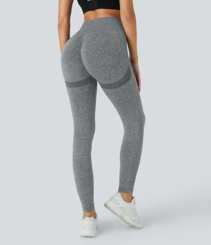 Halara Leggings realce glúteo tiro alto sin costura - Ash Grey - M(7/8) made by Halara