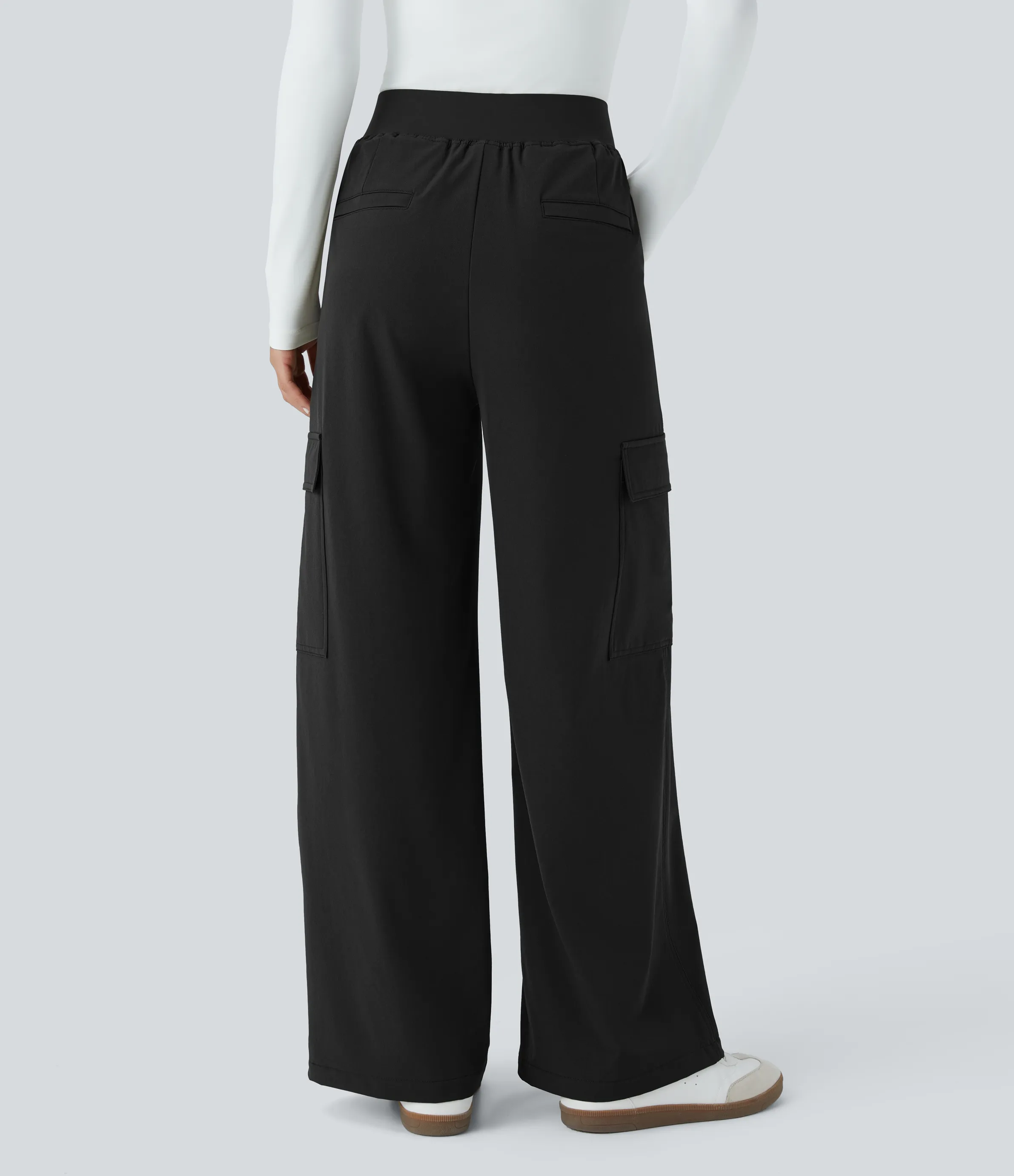 Halara Pantalón cargo tiro medio múltiple bolsillo pierna recta - Black - XS(regular) sold by Halara product image thumbnail 3