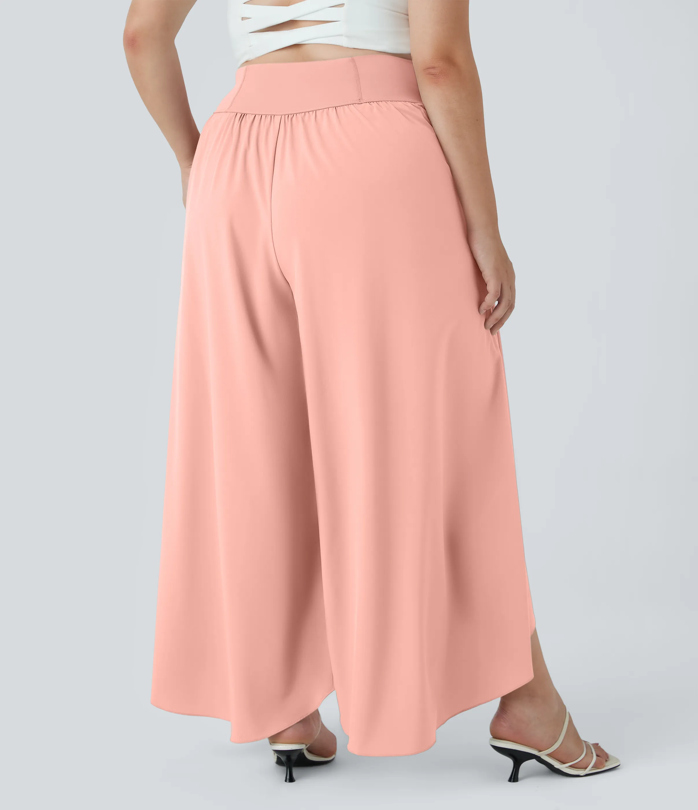 Halara Breezeful™ Pantalón talla plus palazzo fluido bolsillo trasero tiro alto secado rápido - Blossom - 2X(regular) sold by Halara product image thumbnail 3