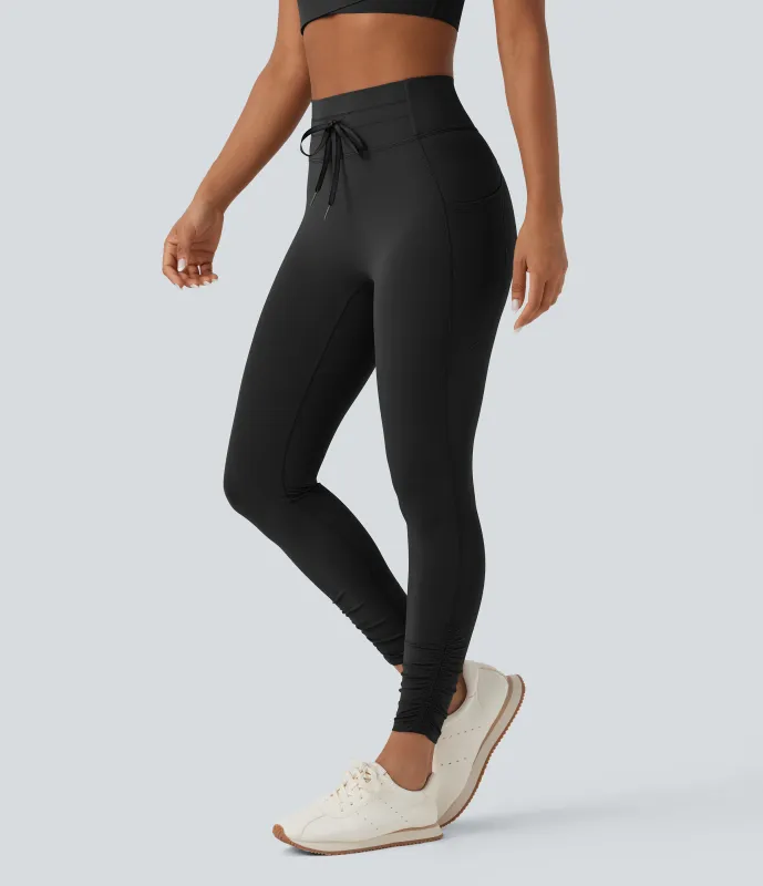 Halara Leggings de yoga Halara UltraSculpt™ moldeadores de tiro alto con cordón, control de abdomen y bolsillos - Black - M(7/8) sold by Halara