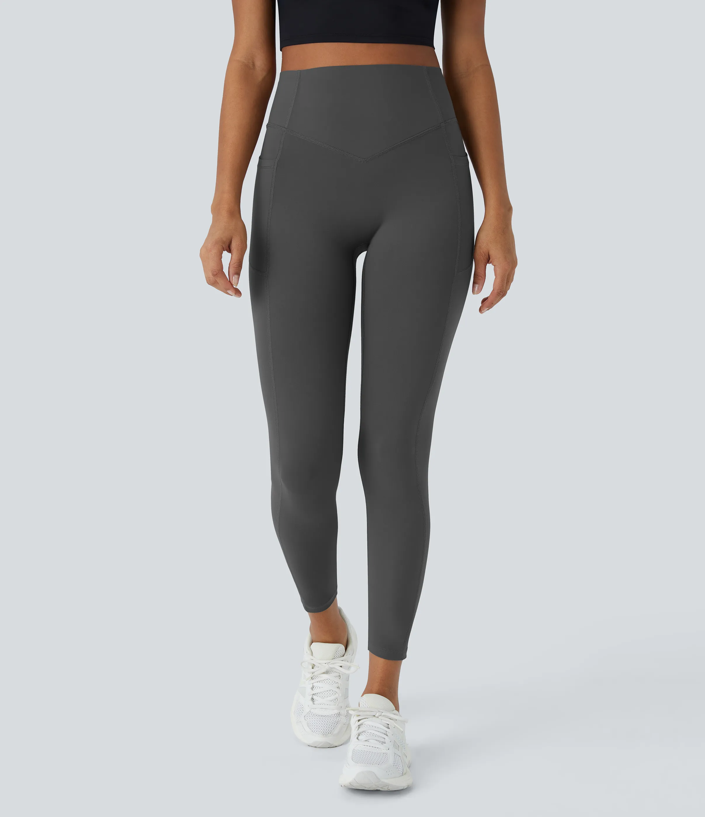 Halara Leggings SoCinched UltraSculpt entrenamiento moldeador bolsillo lateral control abdomen tiro alto - Volcanic Ash - L(full_length) sold by Halara product image thumbnail 3
