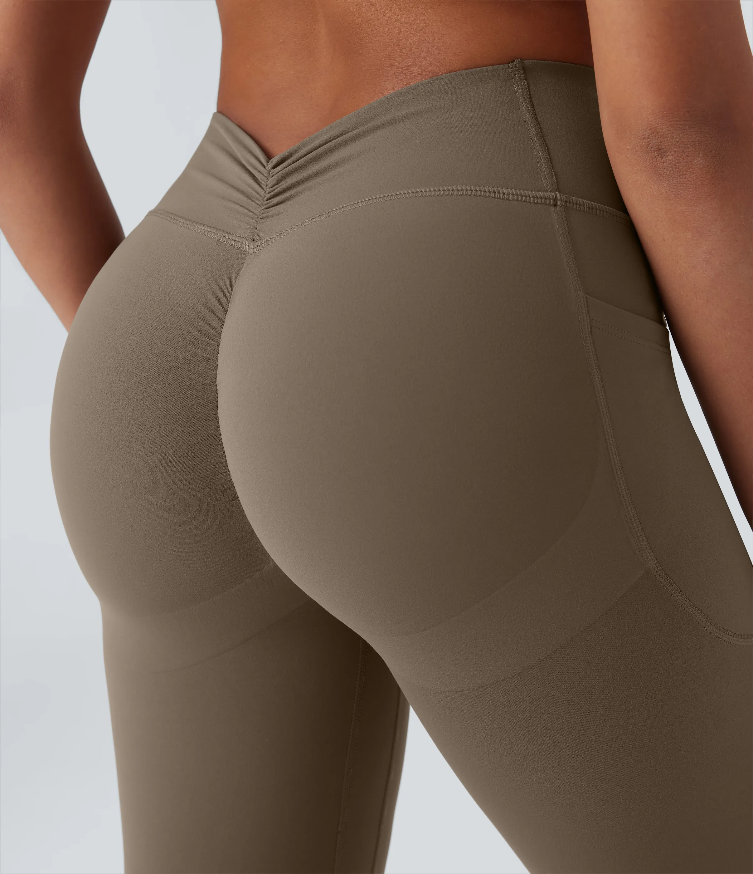 Halara Leggings Halara UltraSculpt™ SoCinched yoga moldeador tiro alto bolsillo lateral fruncido realce glúteo control abdomen - Dawn Brown - M(full_length) sold by Halara product image thumbnail 5