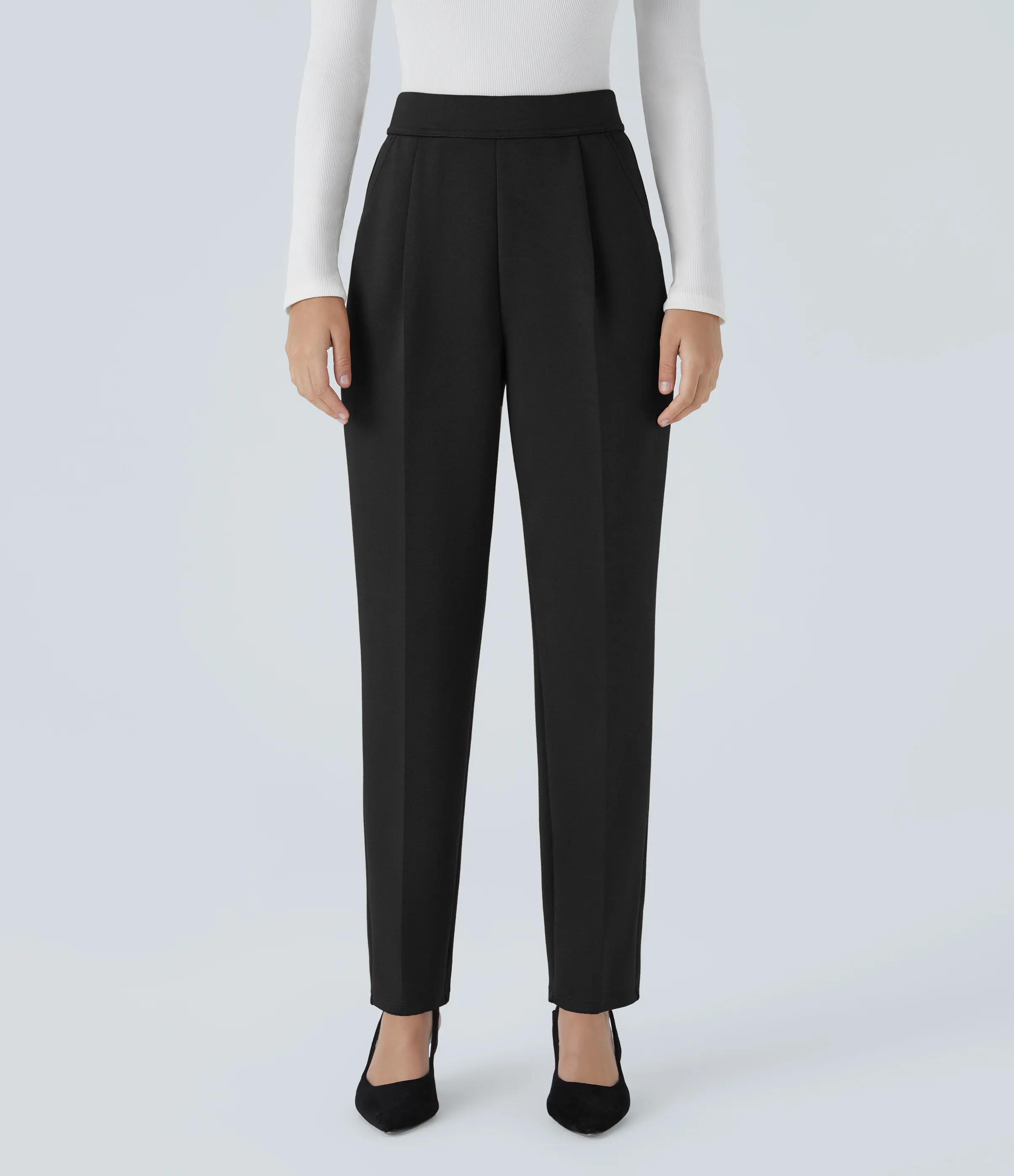 Halara Pantalón oficina cónico bolsillo lateral tiro alto - Black - XS(regular) sold by Halara