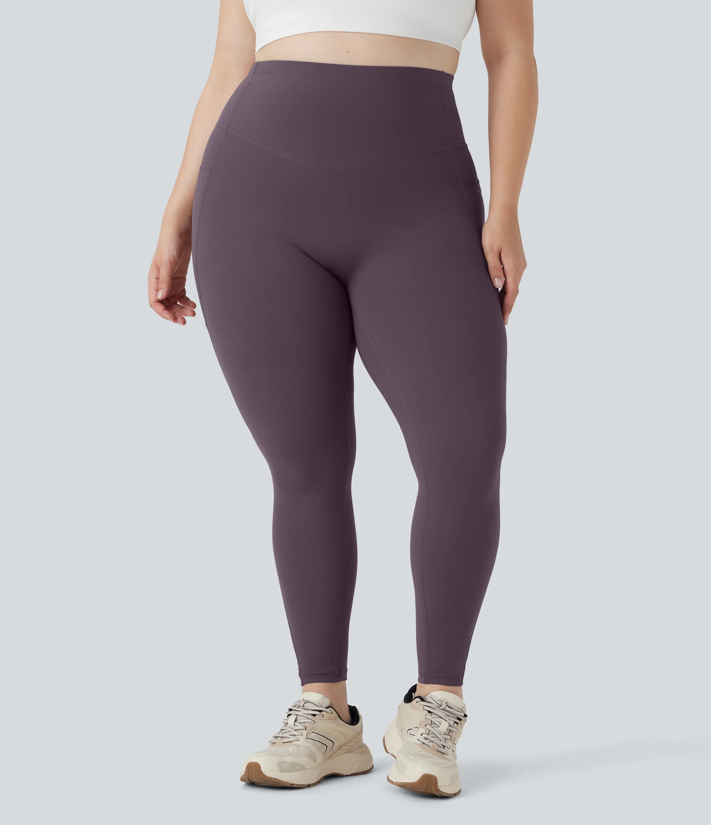 Halara Leggings Halara UltraSculpt™ SoCinched moldeador tiro alto realce glúteo control abdomen talla grande bolsillo lateral - Night's Purple - 3X(7/8) sold by Halara product image thumbnail 3