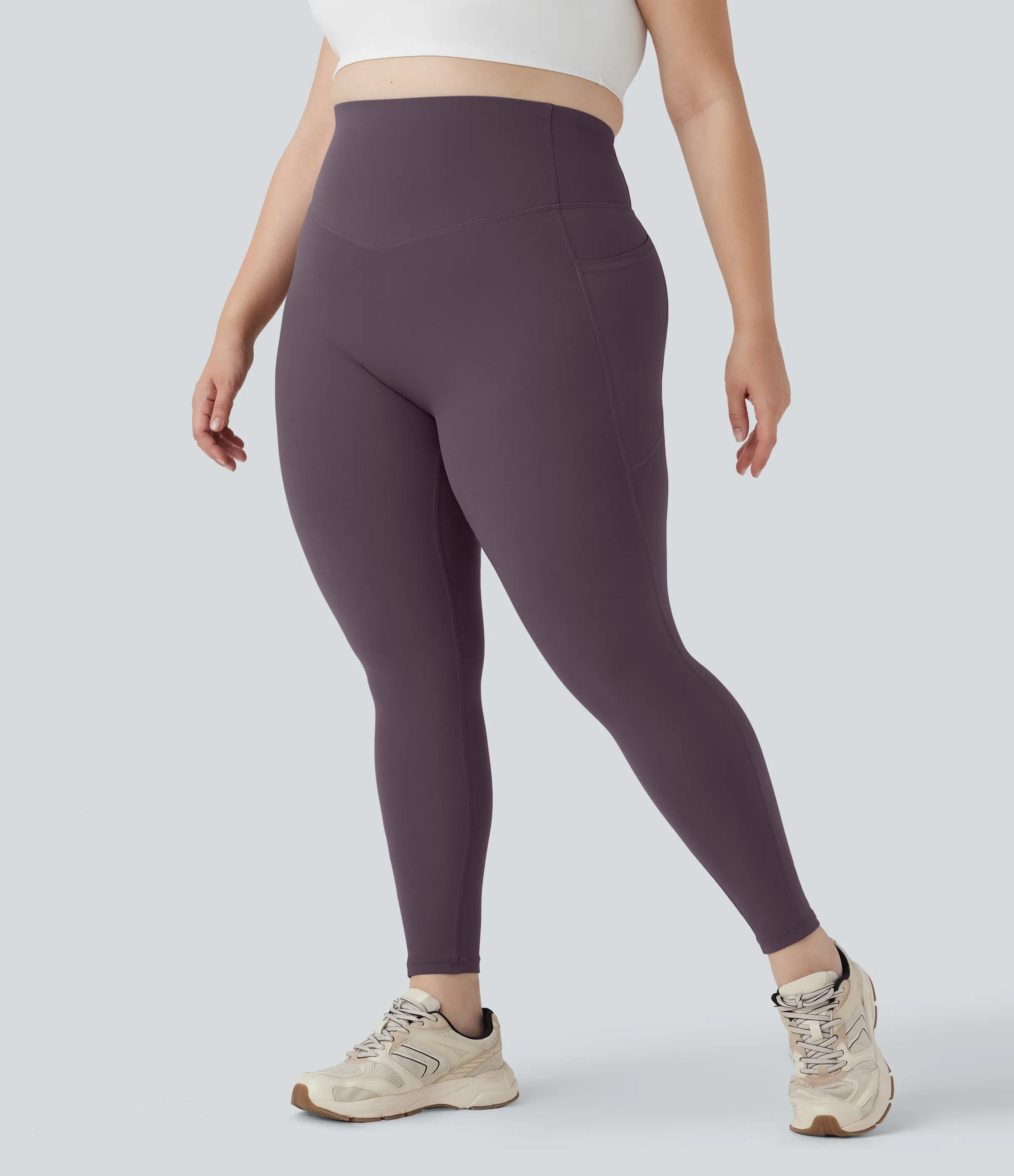 Halara Leggings Halara UltraSculpt™ SoCinched moldeador tiro alto realce glúteo control abdomen talla grande bolsillo lateral - Night's Purple - 3X(7/8) sold by Halara product image thumbnail 4