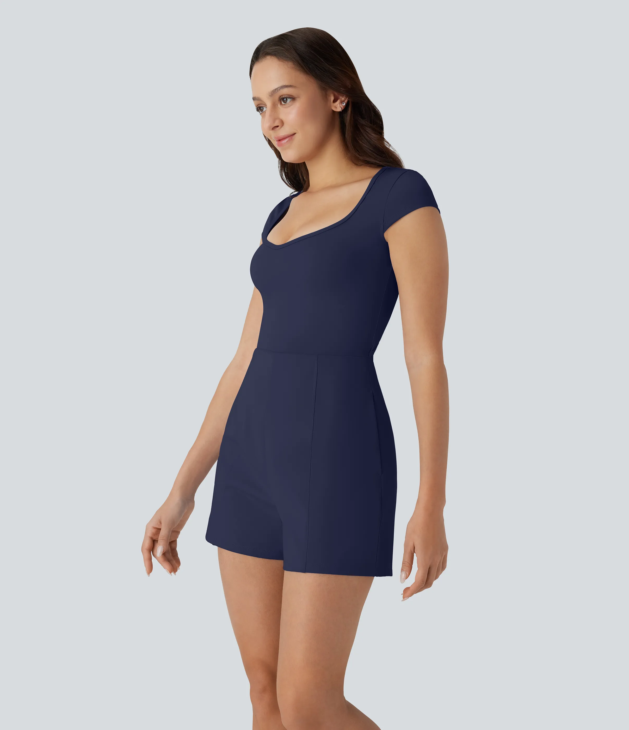 Halara Mono Softlyzero™ Airy yoga cuello U manga corta bolsillo lateral tacto fresco - Easy Peezy - Peacoat - XL sold by Halara product image thumbnail 4