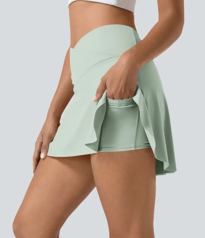 Halara Minifalda tenis Softlyzero™ Airy Crossover 2 en 1 bolsillo lateral tacto fresco tacto suave diario Lucid-UPF 50+ - Fairest Jade - L sold by Halara