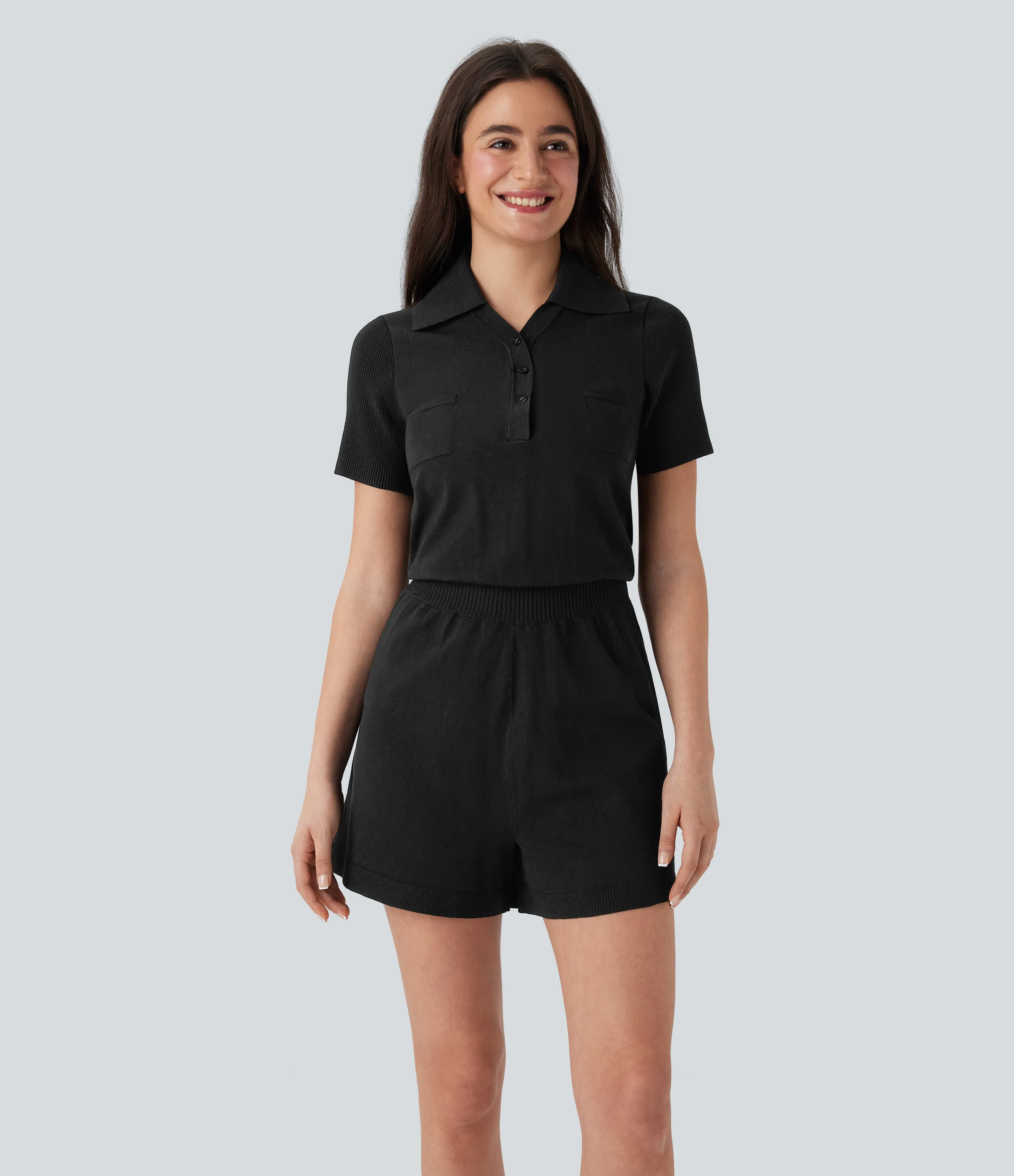 Halara Suéter para tenis de manga corta de punto - Black - XS sold by Halara product image thumbnail 2