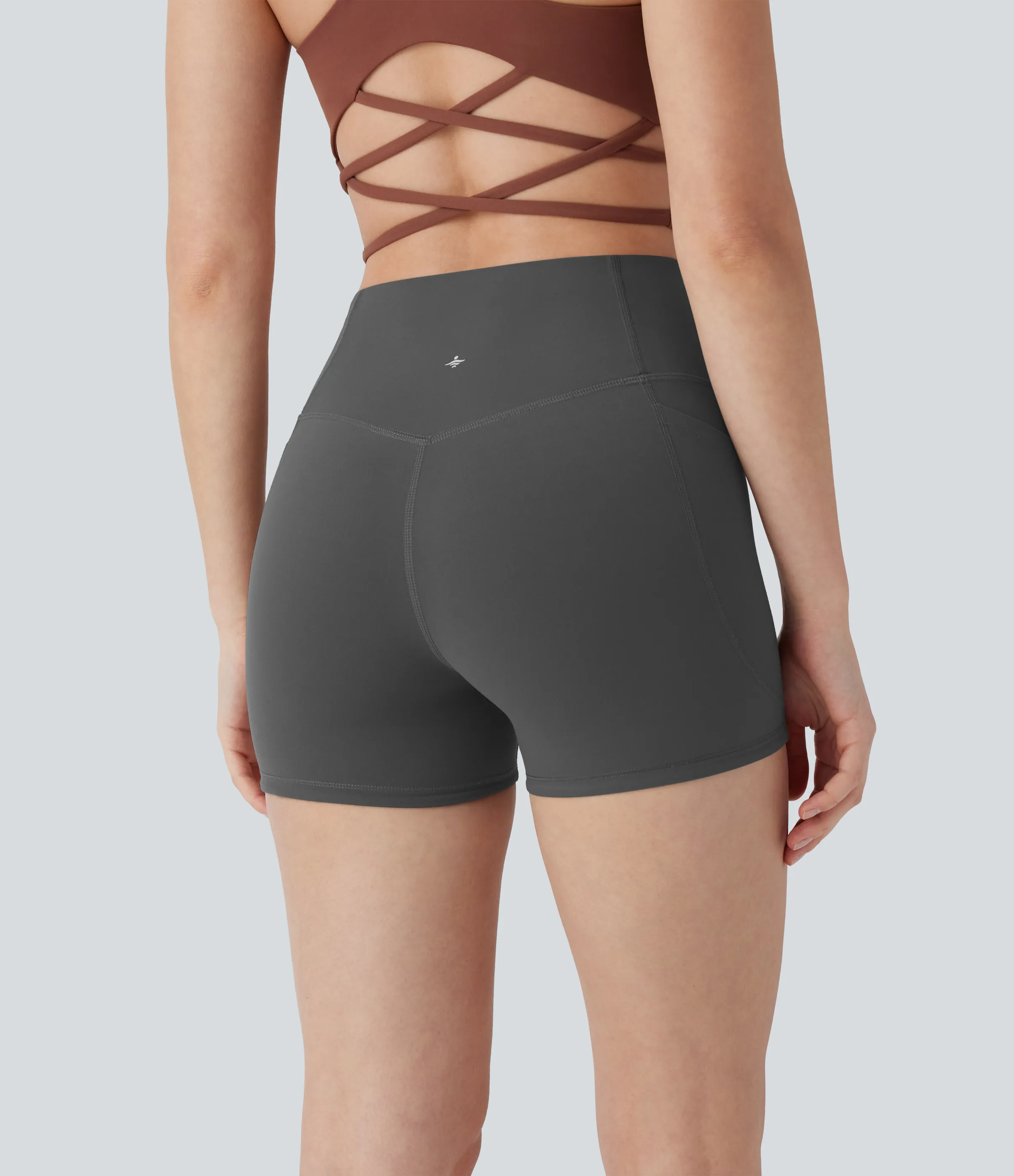 Halara Pantalón corto Halara UltraSculpt™ SoCinched ciclista moldeador tiro alto control abdomen bolsillo lateral 7.5cm - Volcanic Ash - L sold by Halara product image thumbnail 3