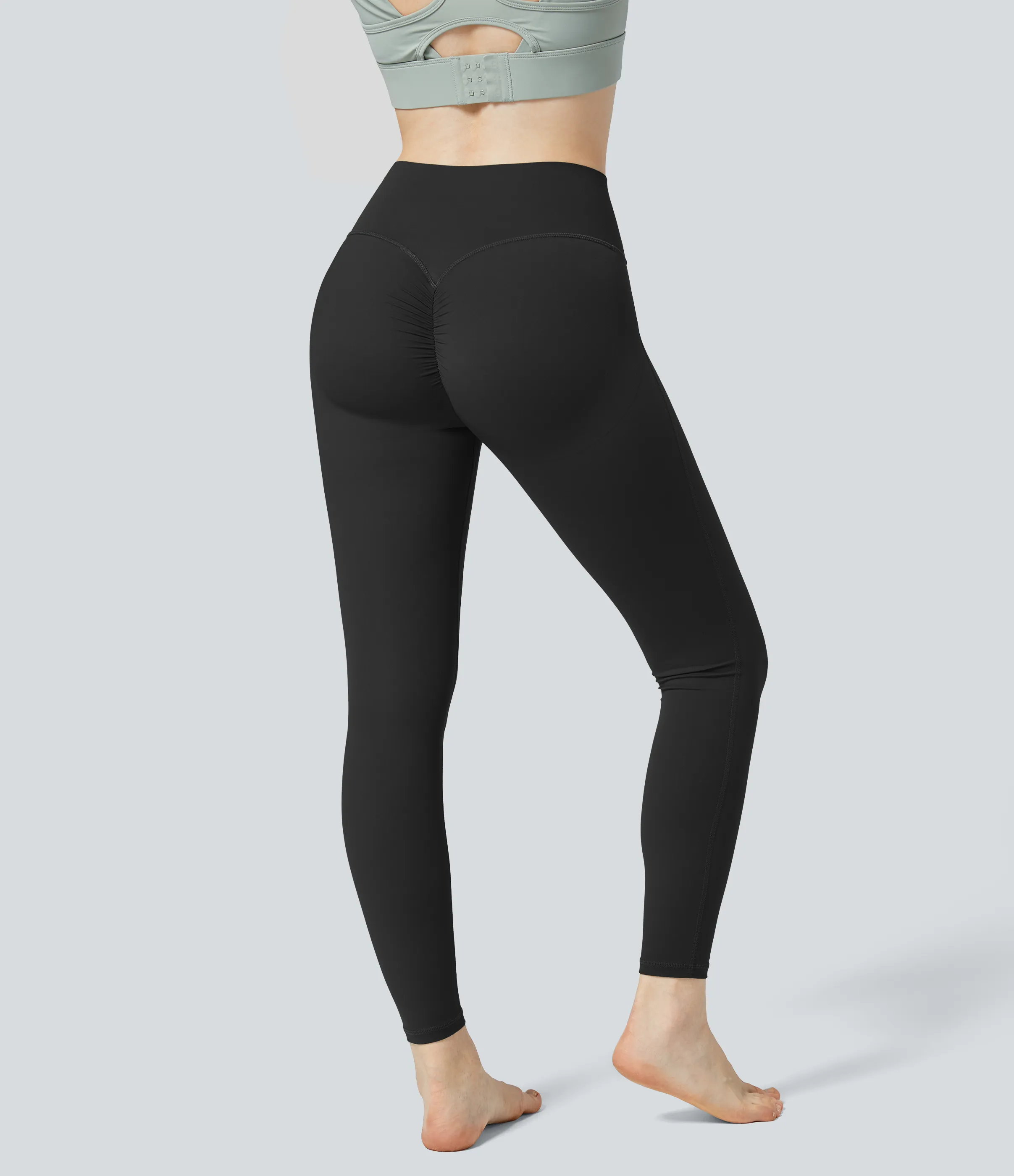 Halara Leggings 7/8 Halara UltraSculpt™ yoga levantamiento glúteo control abdomen fruncido tiro alto - Black - XL(7/8) sold by Halara