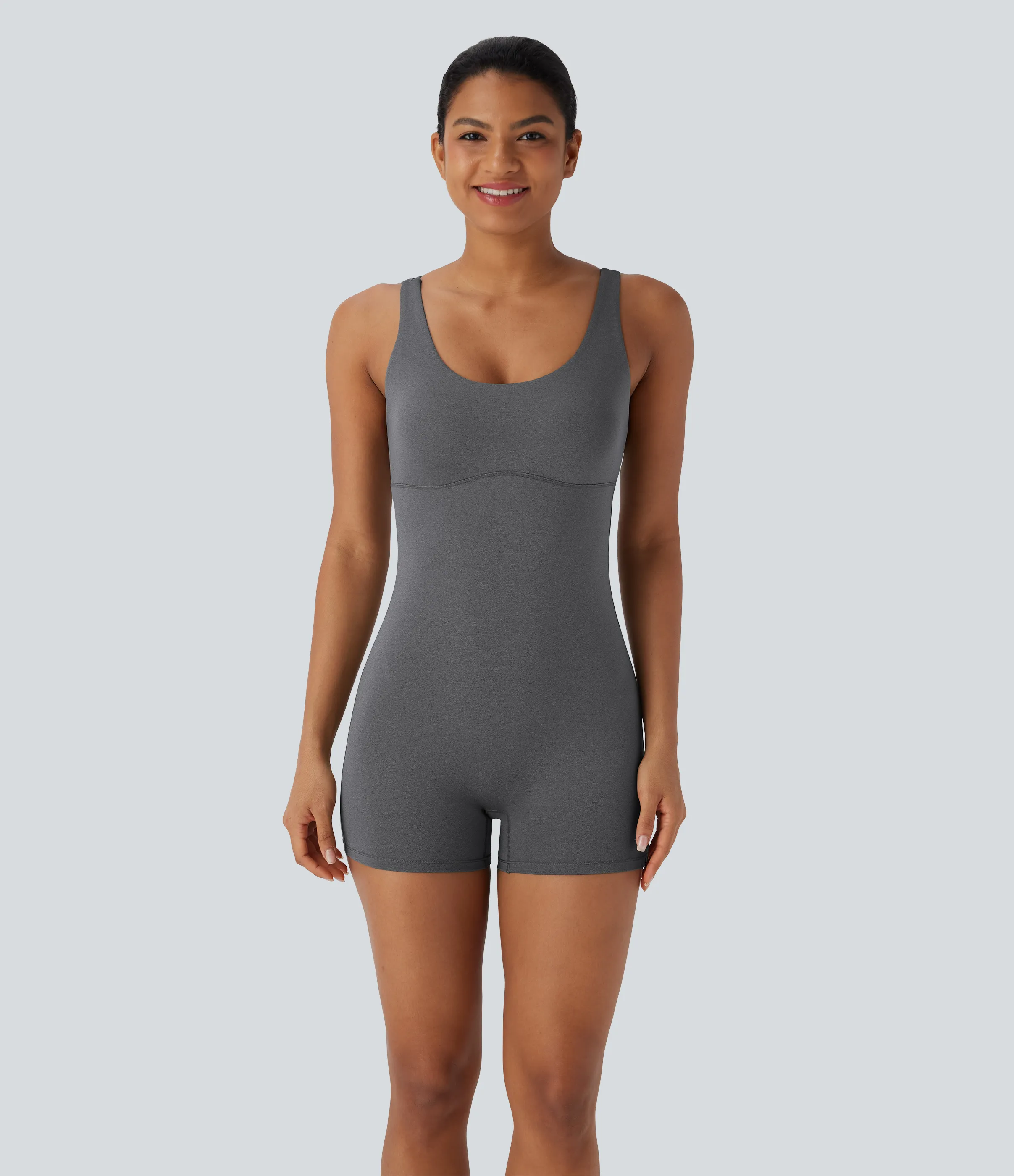 Halara Mono de yoga de secado rápido con espalda cruzada y abierta - Dusky Charcoal - L sold by Halara product image thumbnail 4