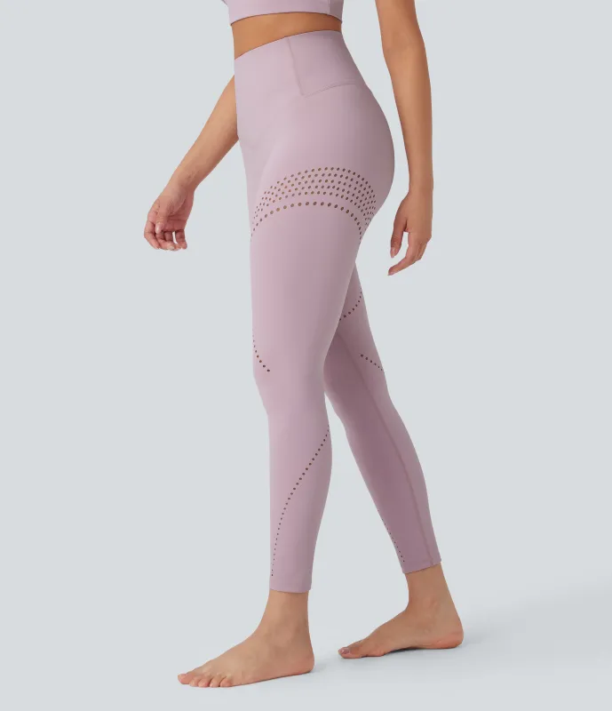 Halara Leggings de yoga Halara UltraSculpt™ Refrescante UPF50+ con secado rápido y tiro alto con moldeador de abdomen, transpirabilidad y perforaciones laterales - Dawn Pink - L(7/8) sold by Halara
