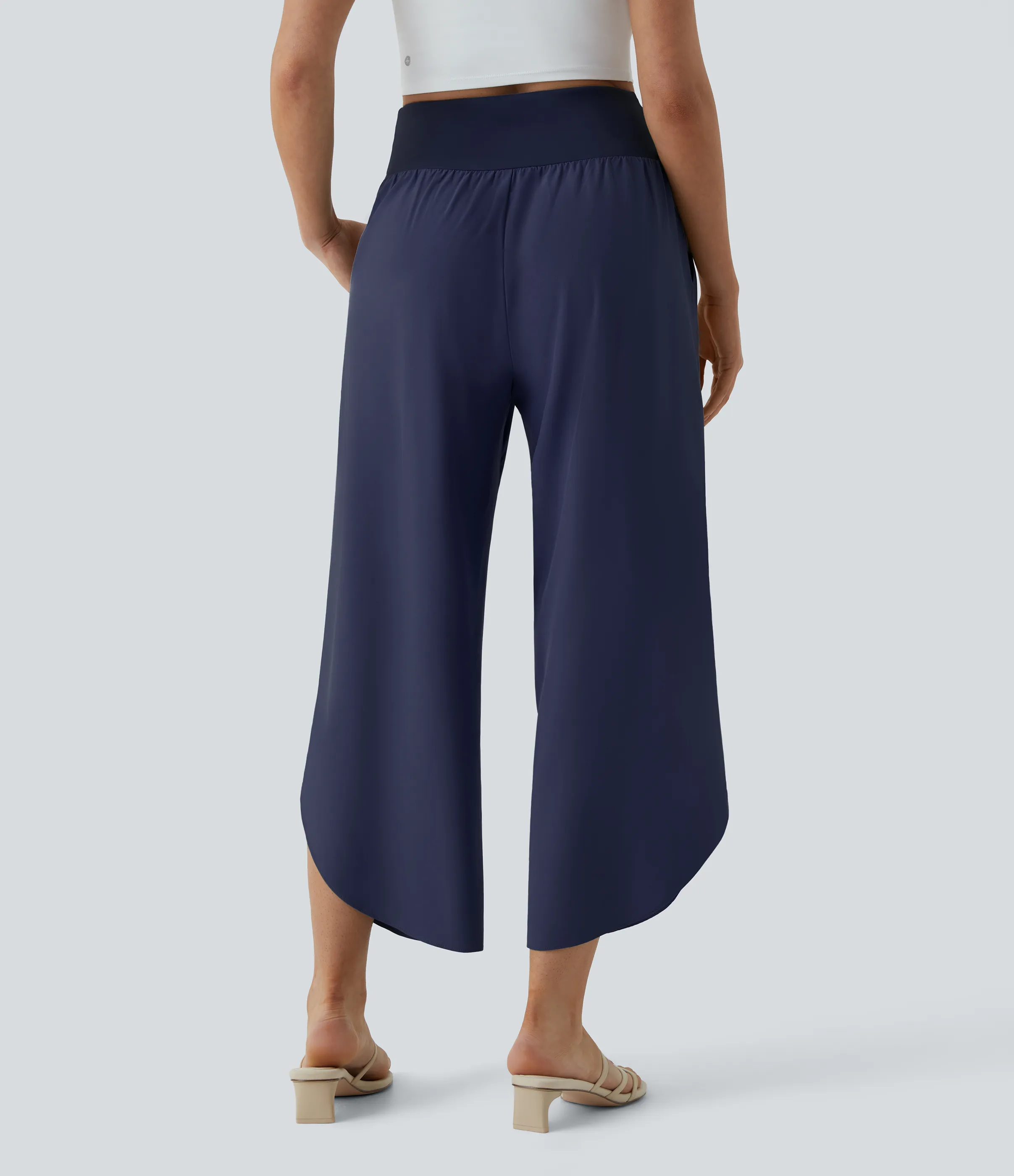 Halara Pantalón Breezeful™ Resort secado rápido abertura bolsillo lateral plisado cruzado tiro alto - Patriot Blue - S(regular) sold by Halara product image thumbnail 3