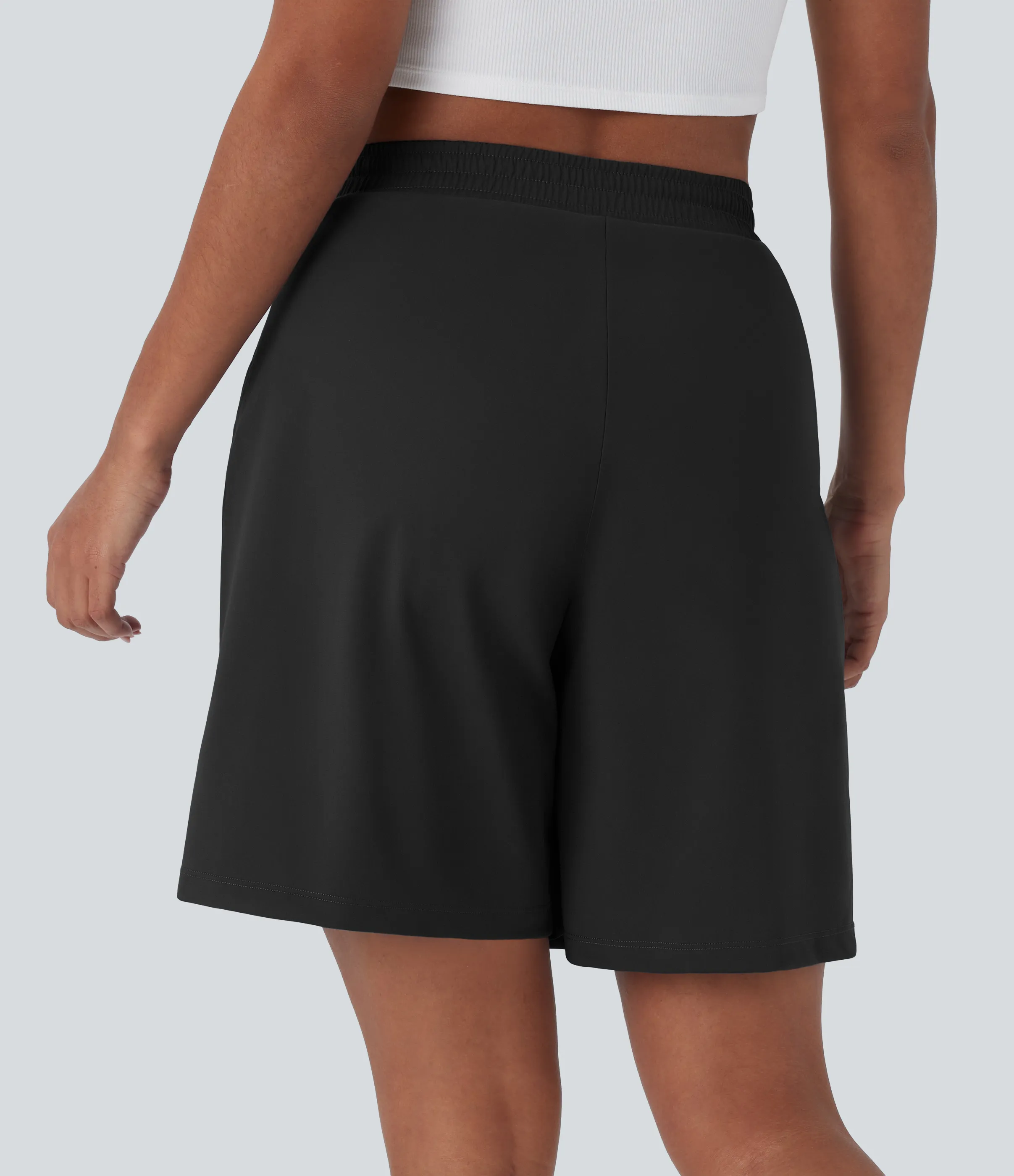Halara Bermudas oficina bolsillo lateral cremallera tiro alto - Black - XL sold by Halara product image thumbnail 3