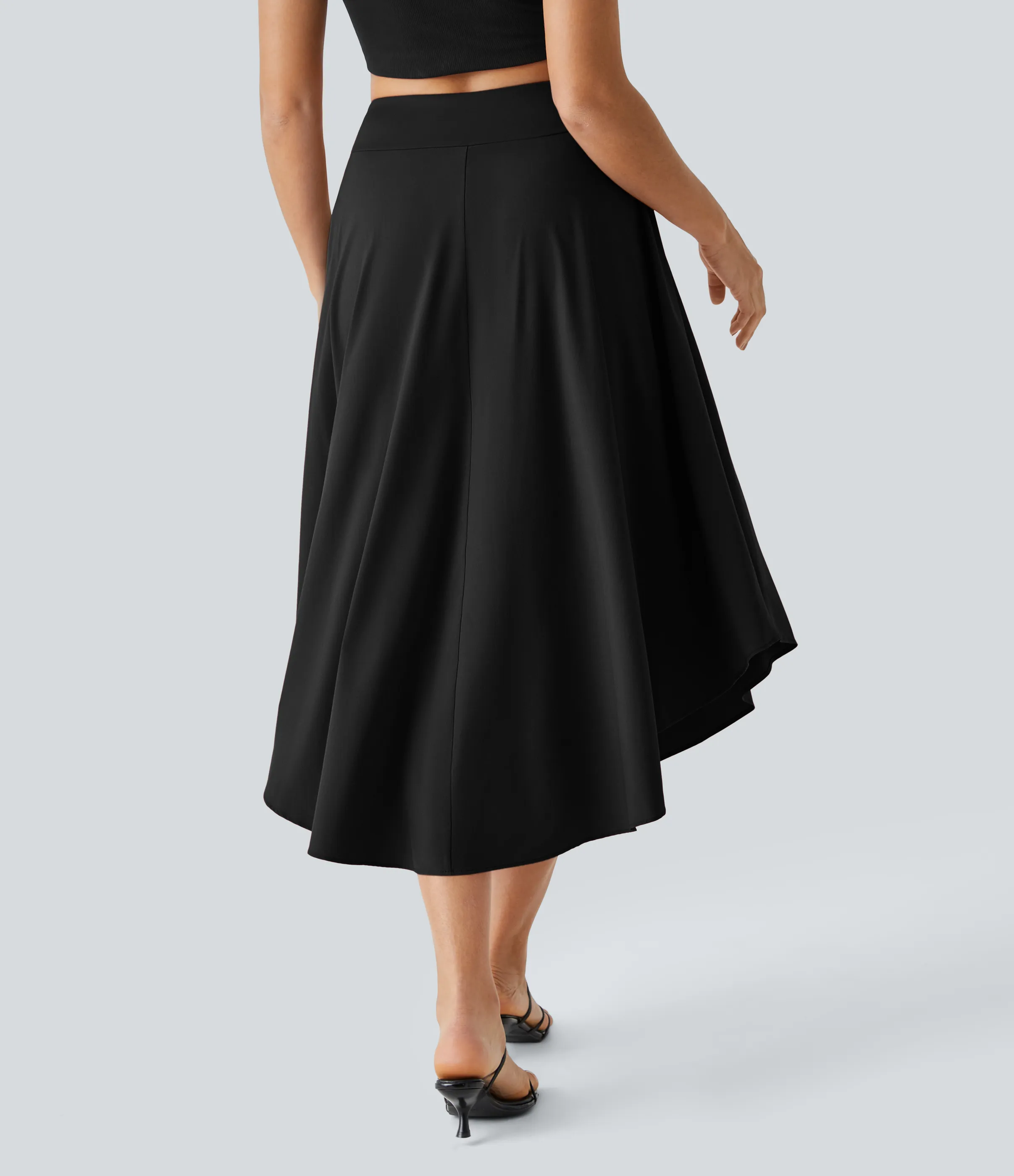 Halara Falda casual midi fluida Breezeful™ 2 en 1 con abertura lateral y tiro alto de secado rápido - Black - L(regular) sold by Halara product image thumbnail 3