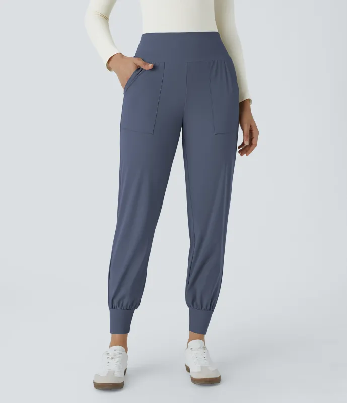 Halara Joggers de tiro alto con bolsillos laterales - Nightshadow Blue - S(petite) sold by Halara