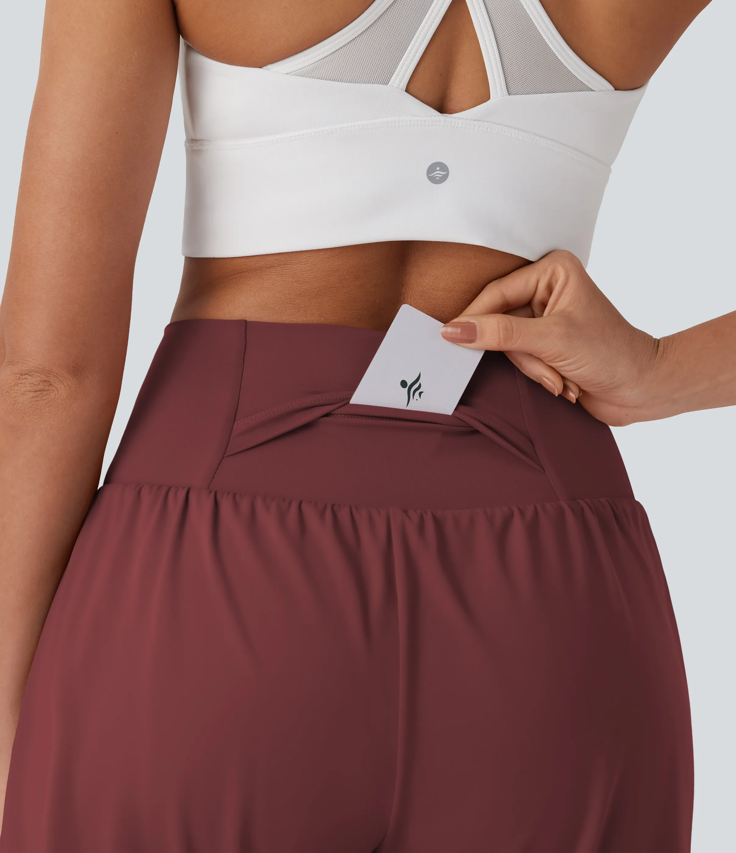 Halara Pantalones cortos de yoga Softlyzero™ Airy 2 en 1 de 17.5cm de tiro alto con tacto fresco y bolsillos - Madder Brown - M sold by Halara product image thumbnail 5