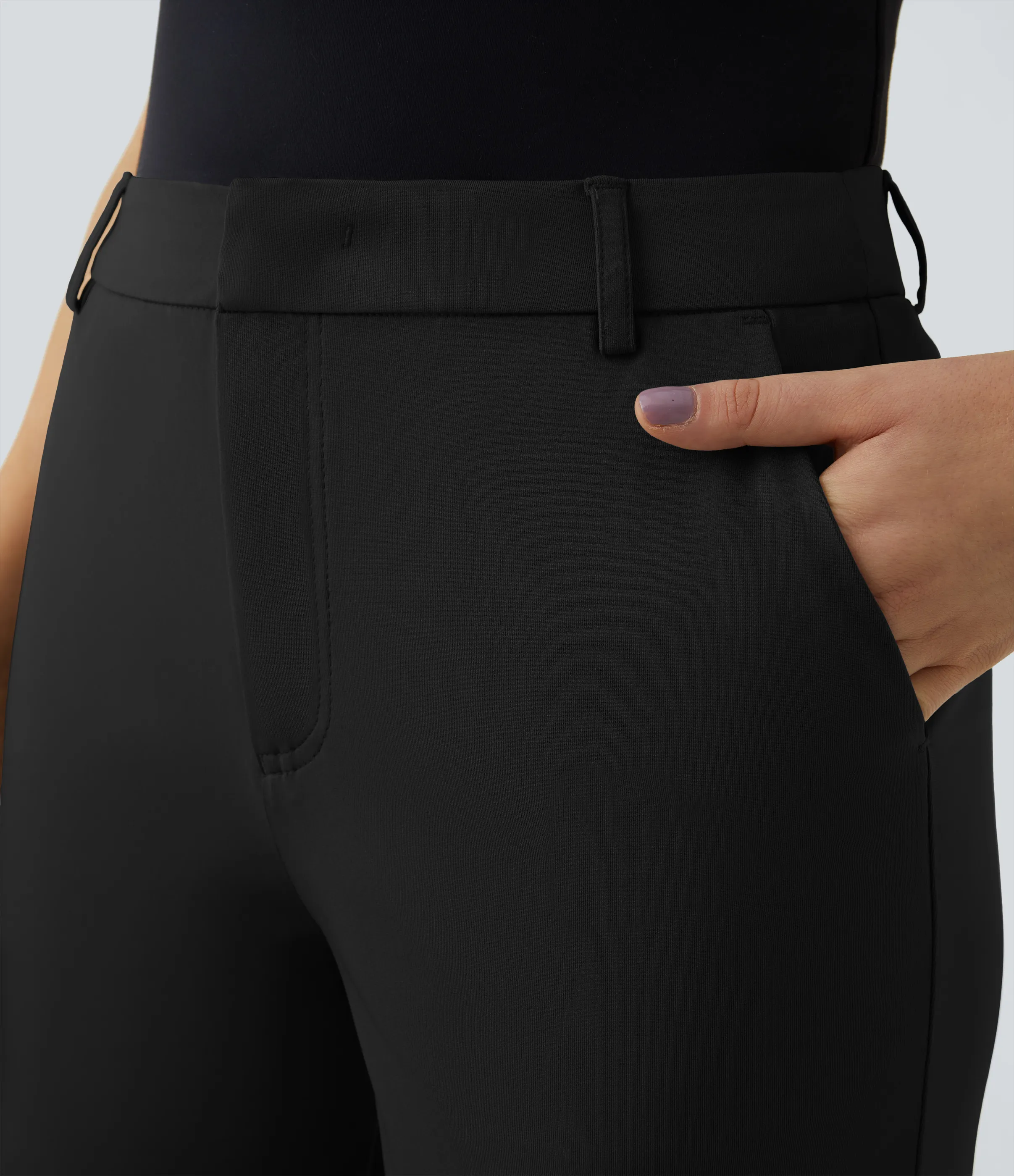 Halara Pantalones traje oficina pierna recta bolsillo lateral tiro medio - Black - S(regular) sold by Halara product image thumbnail 5