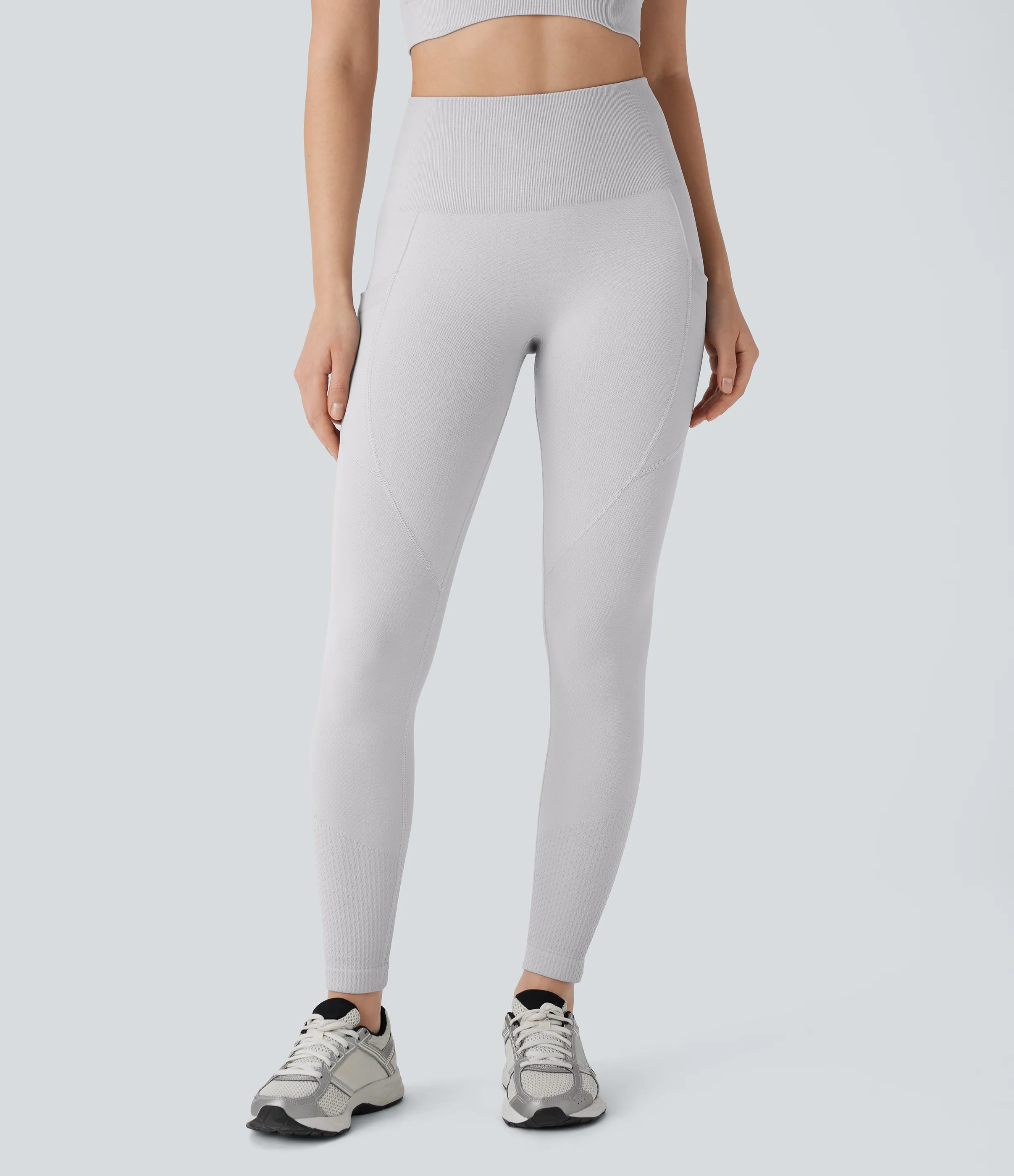 Halara Leggings yoga tiro alto control abdomen realce glúteo bolsillo lateral 7/8 sin costuras - Grey - S(full_length) sold by Halara product image thumbnail 3