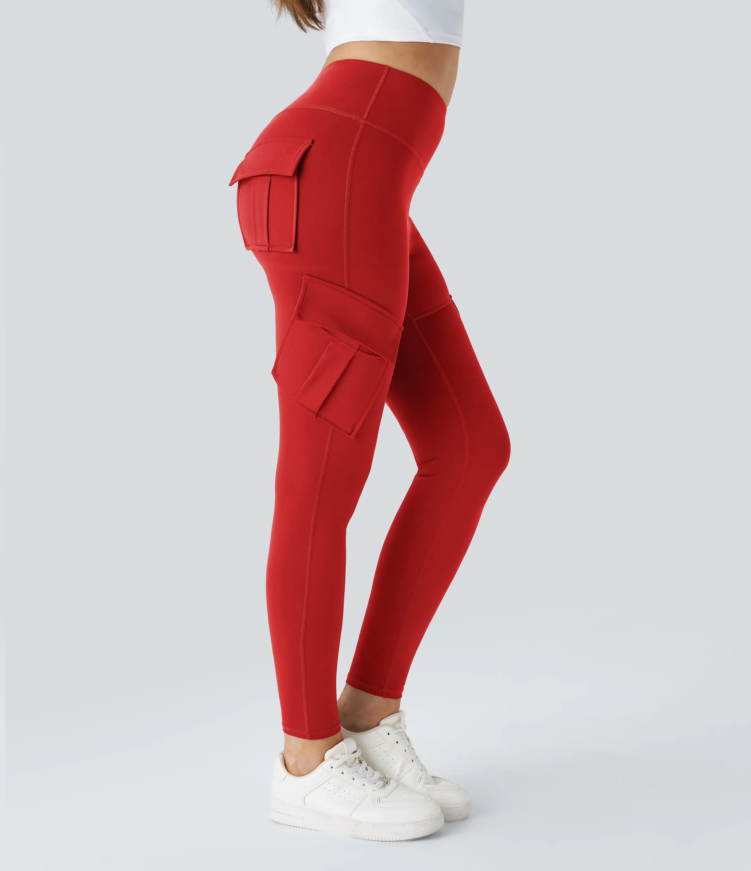 Halara Leggings yoga ajustado bolsillo cargo tiro alto - Valiant Poppy - M(7/8) sold by Halara product image thumbnail 4
