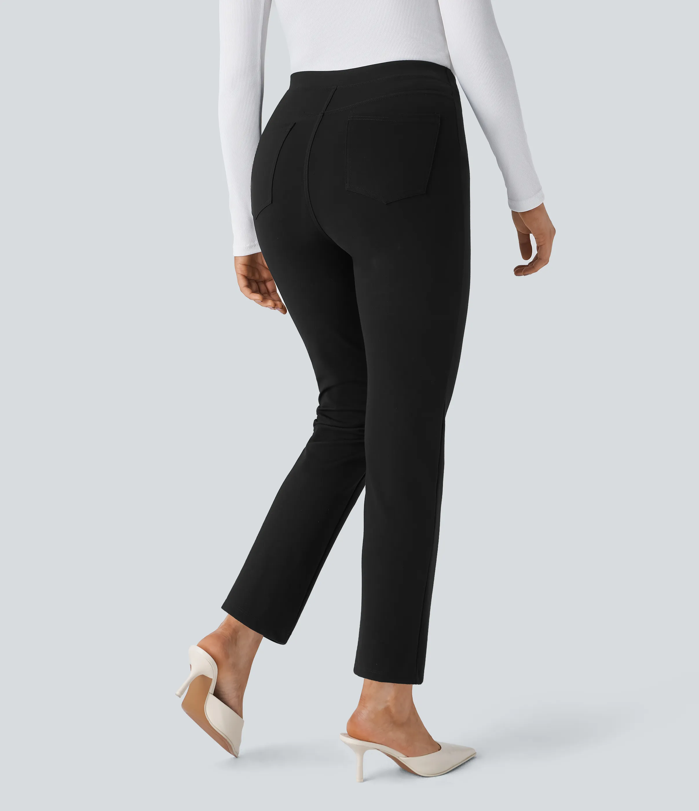 Halara Pantalón Halara Flex™ oficina ajustado bolsillo lateral posterior tiro alto - Black - S(regular) sold by Halara product image thumbnail 3