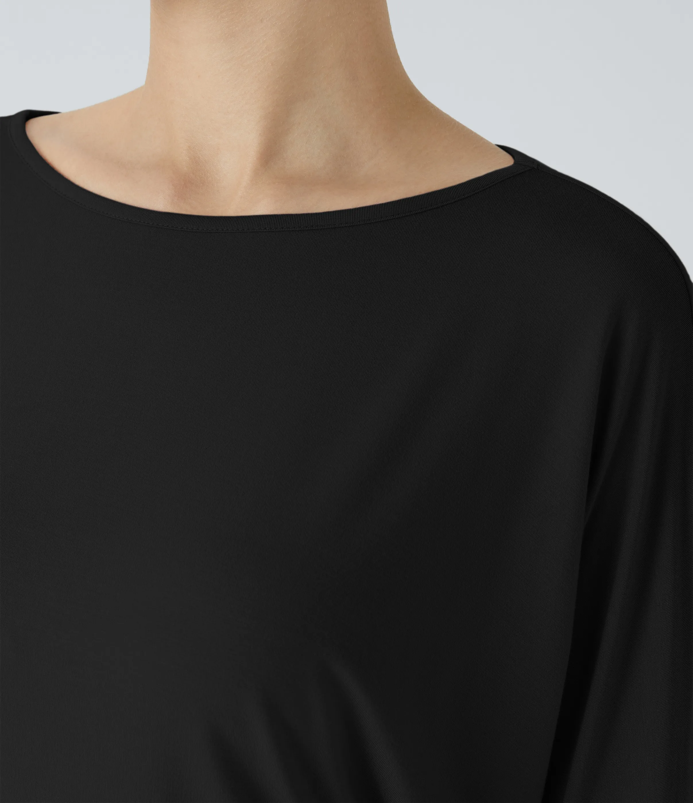 Halara Top fruncido manga larga cuello barco - Black - L sold by Halara product image thumbnail 5