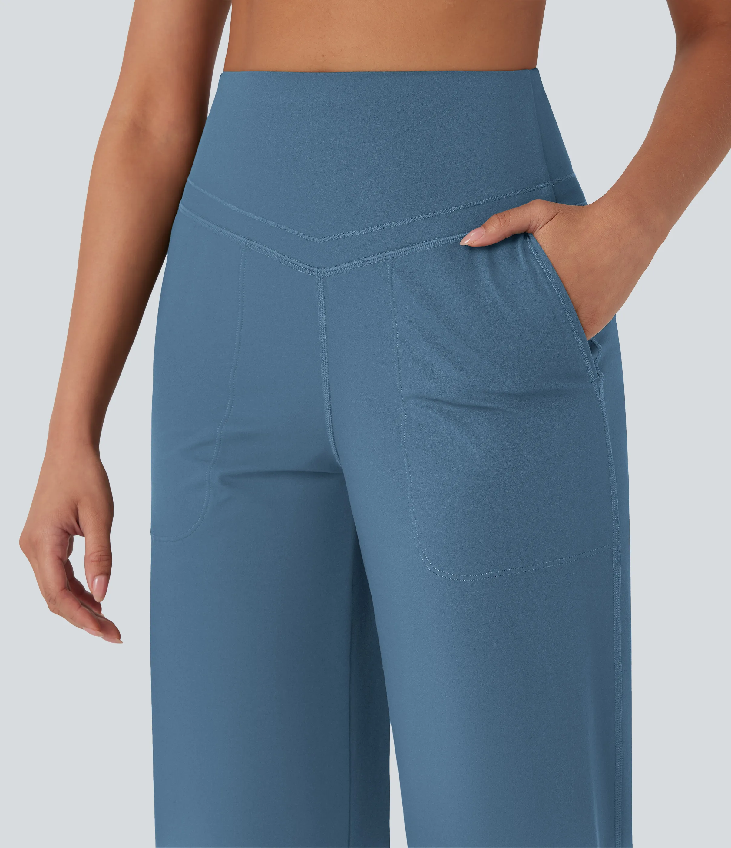 Halara Pantalones de yoga Halara UltraSculpt™ moldeadores de tiro alto con control de abdomen y pierna recta con bolsillos - Whale Blue - XS(regular) sold by Halara product image thumbnail 5