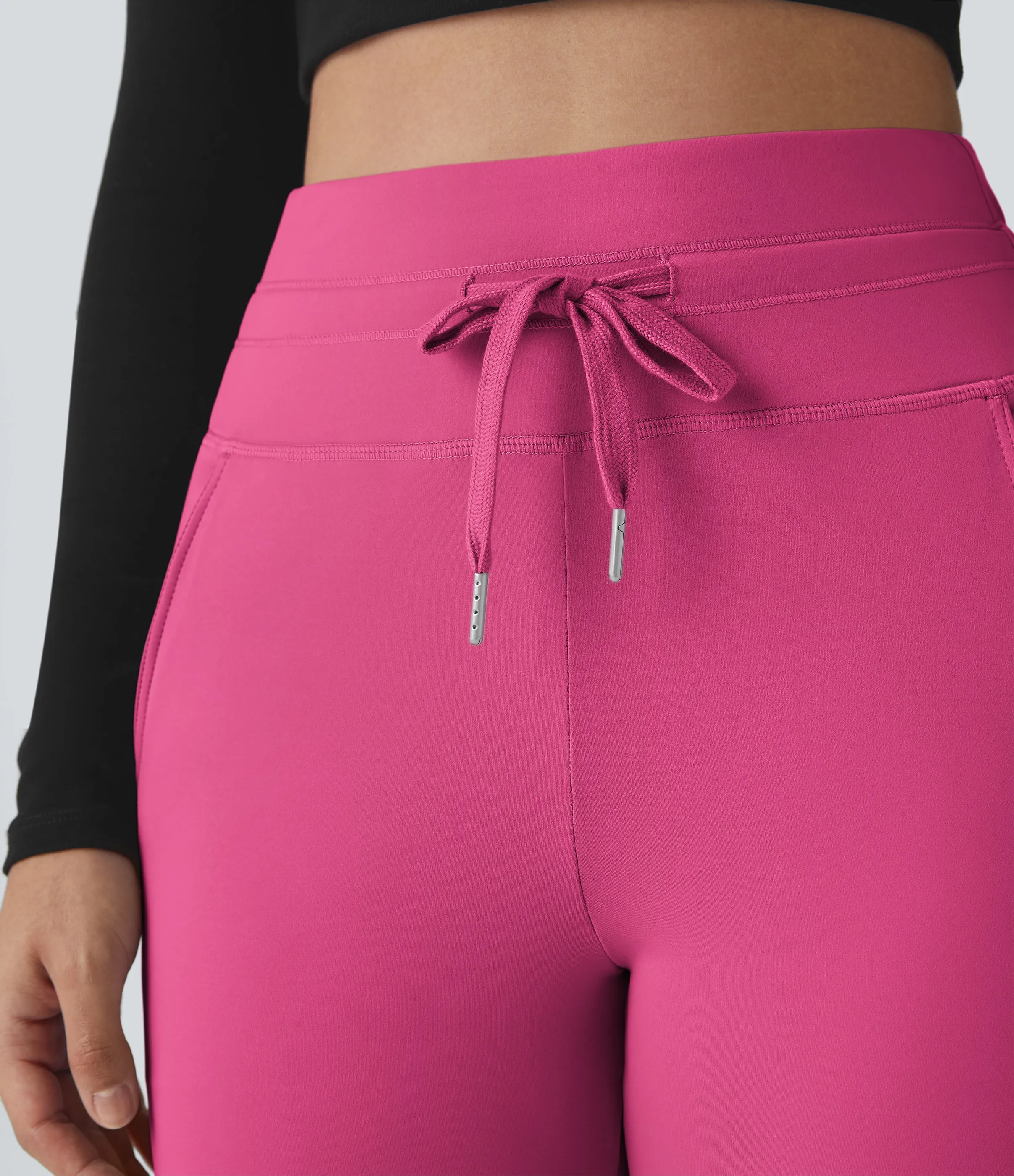 Halara Joggers Softlyzero™ Plush liso largo completo bolsillo lateral cordón tiro alto - Fuchsia Purple - S(regular) sold by Halara product image thumbnail 5