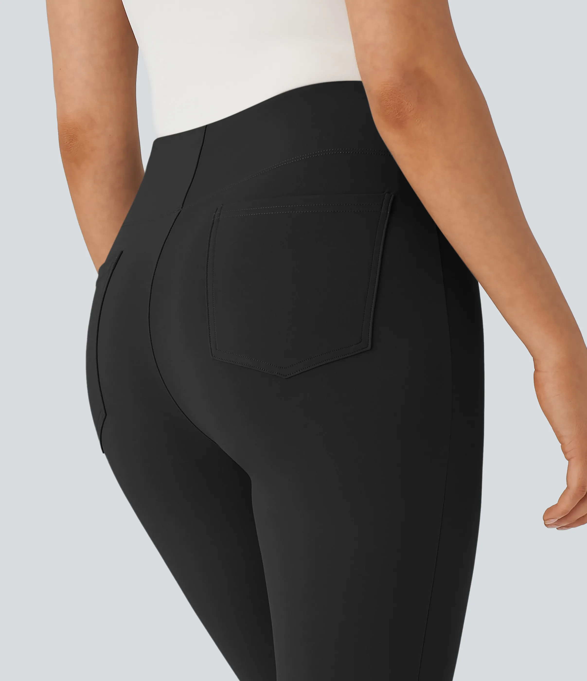 Halara Pantalón Halara Flex™ oficina ajustado tiro alto bolsillo lateral posterior - Black - M(7/8) sold by Halara product image thumbnail 5