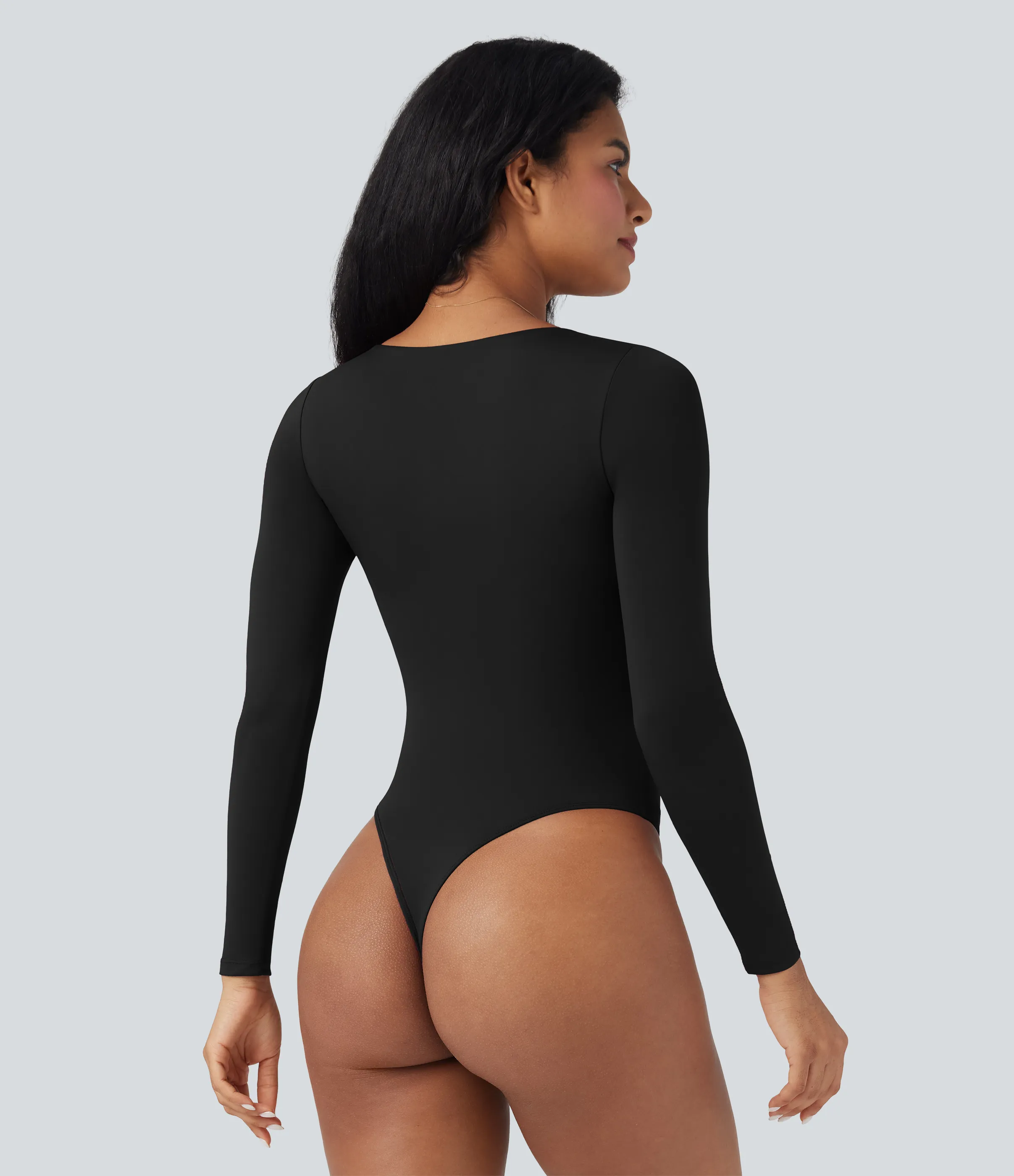 Halara Body de oficina de manga larga con cuello en U - Black - L sold by Halara product image thumbnail 5