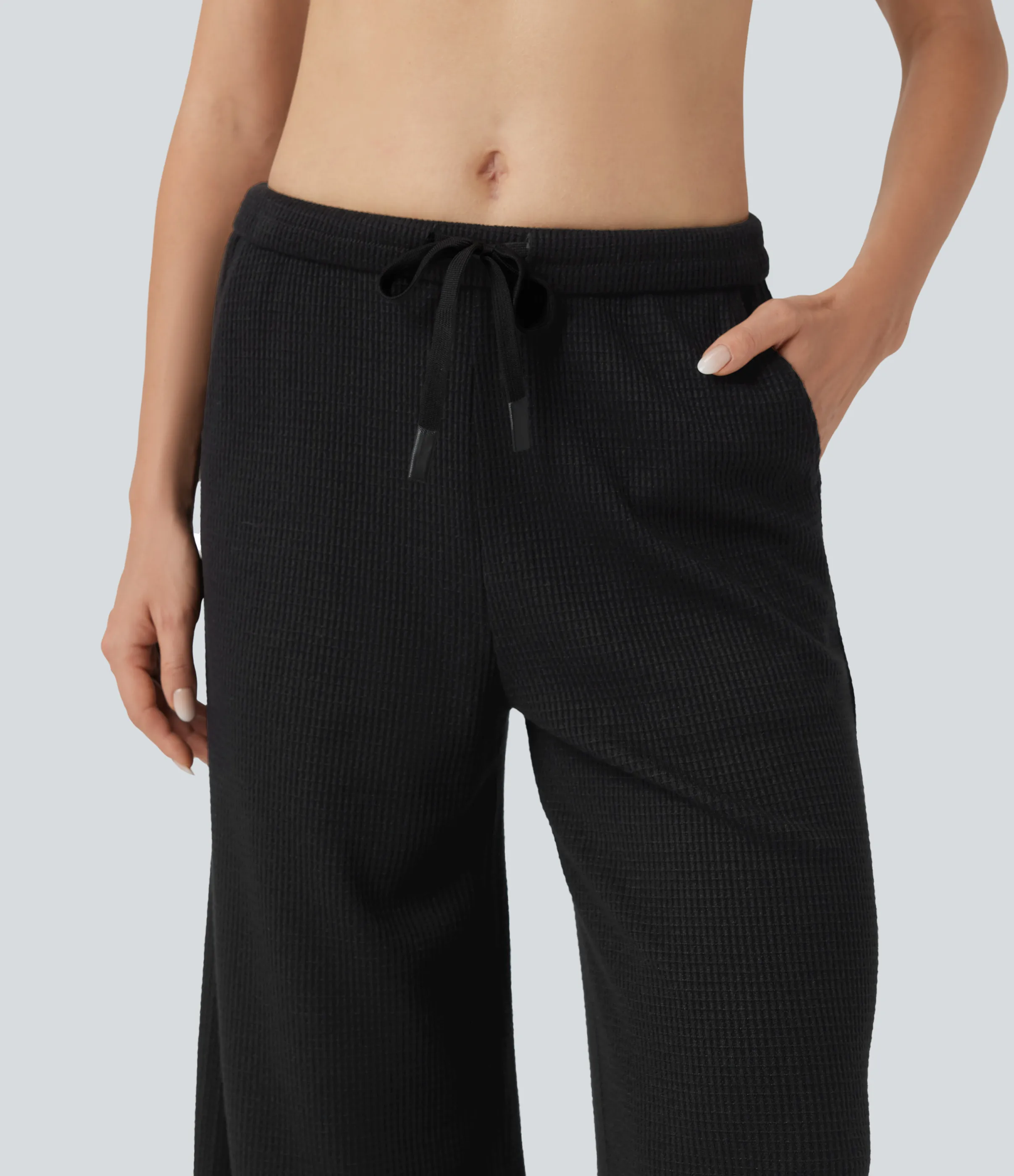 Halara Pantalones holgados casuales de tiro medio con cordón y bolsillos - Black - XL(regular) sold by Halara product image thumbnail 5