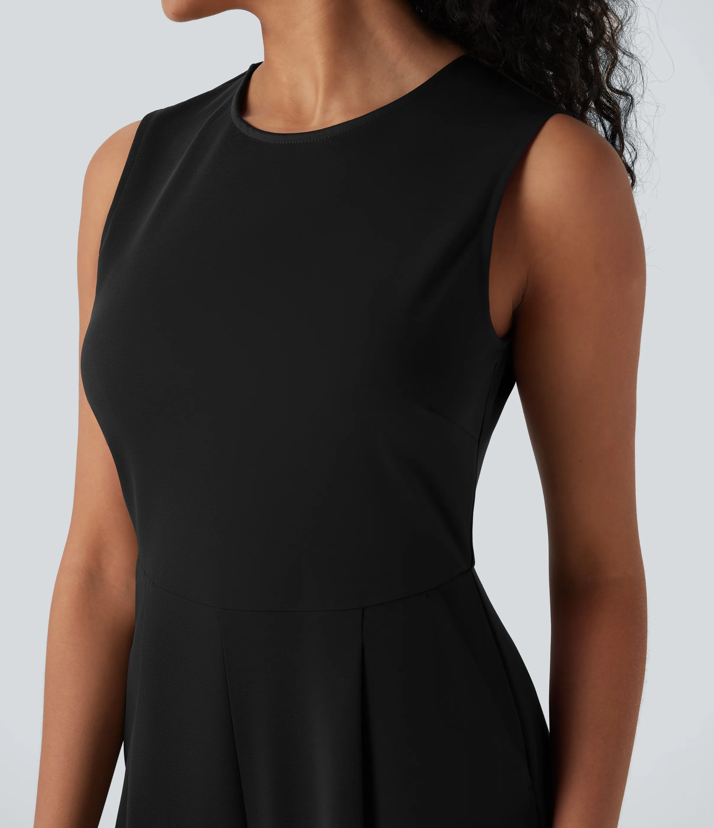 Halara Jumpsuit de oficina sin mangas con cremallera y bolsillos - Black - XS(regular) sold by Halara product image thumbnail 5