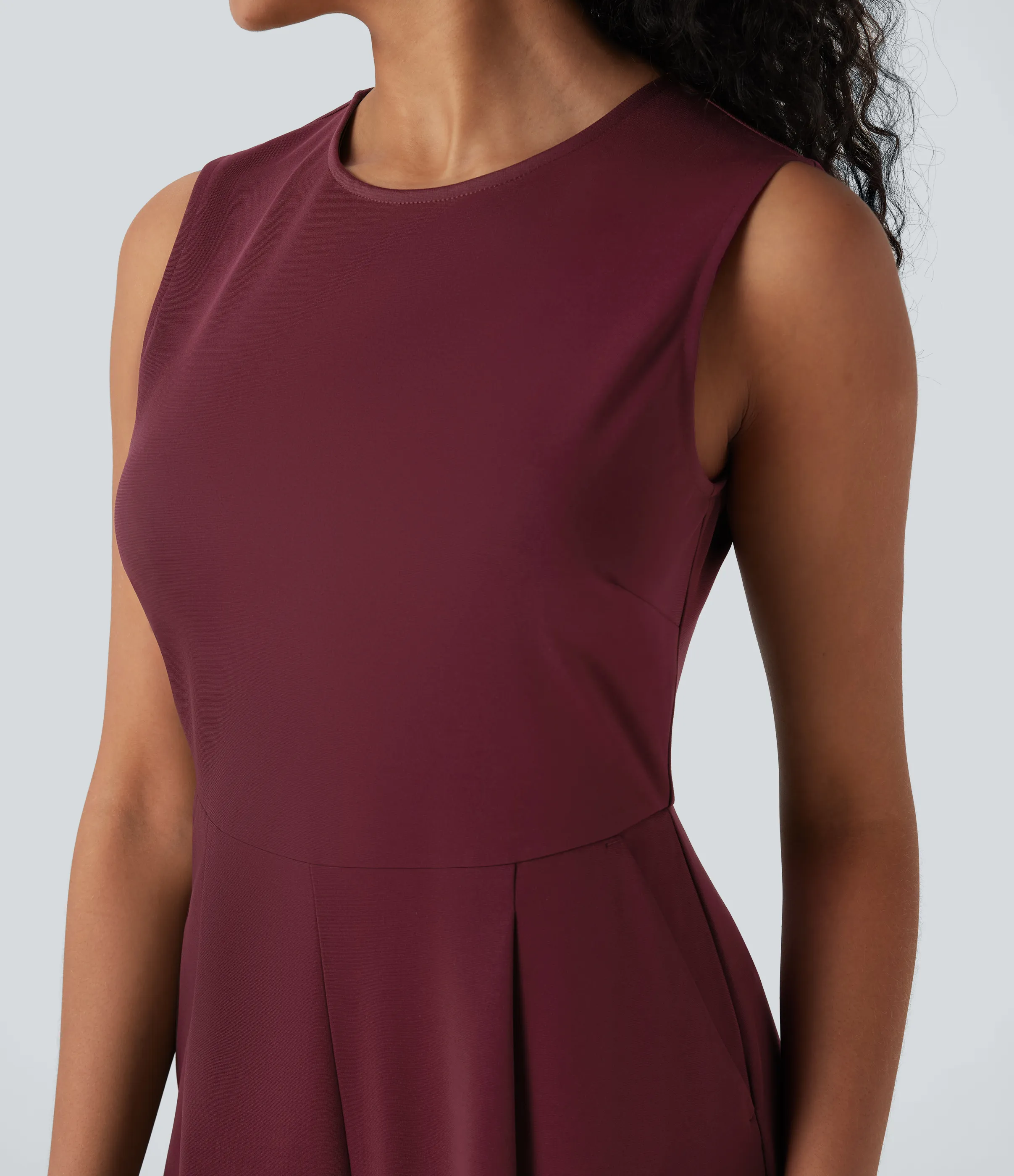 Halara Jumpsuit de oficina sin mangas con cremallera y bolsillos - Zinfandel - L(regular) sold by Halara product image thumbnail 5