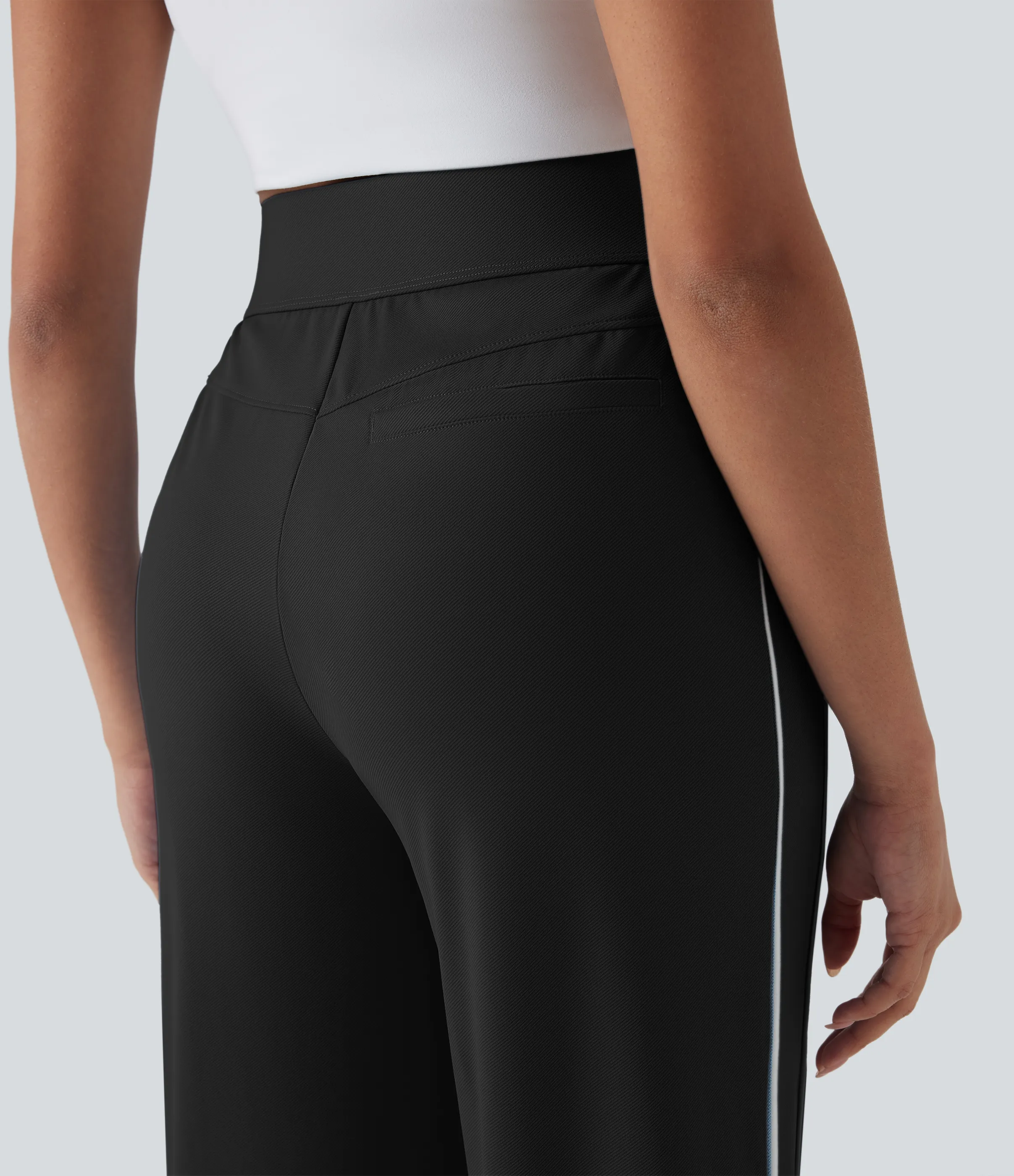 Halara Pantalones de entrenamiento rectos de tiro alto y secado rápido con bolsillos - UPF 40+ - Black - XL(regular) sold by Halara product image thumbnail 5