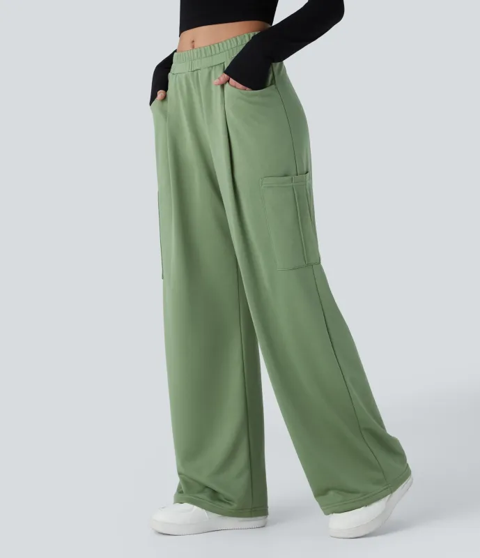 Halara Pantalón cargo tiro medio alto múltiple bolsillo - Watercress - XS(regular) sold by Halara