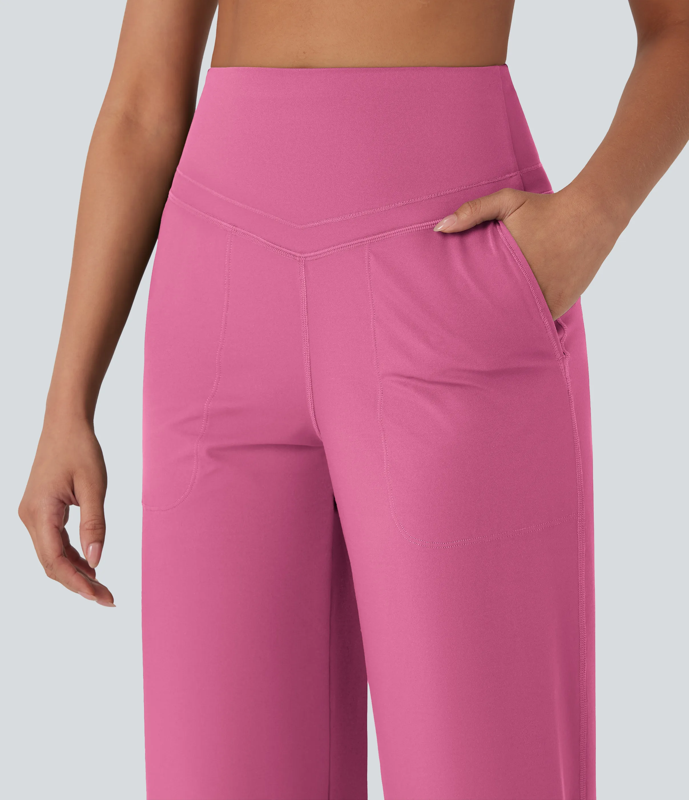 Halara Pantalones de yoga Halara UltraSculpt™ moldeadores de tiro alto con control de abdomen y pierna recta con bolsillos - Pink Power - XL(regular) sold by Halara product image thumbnail 5