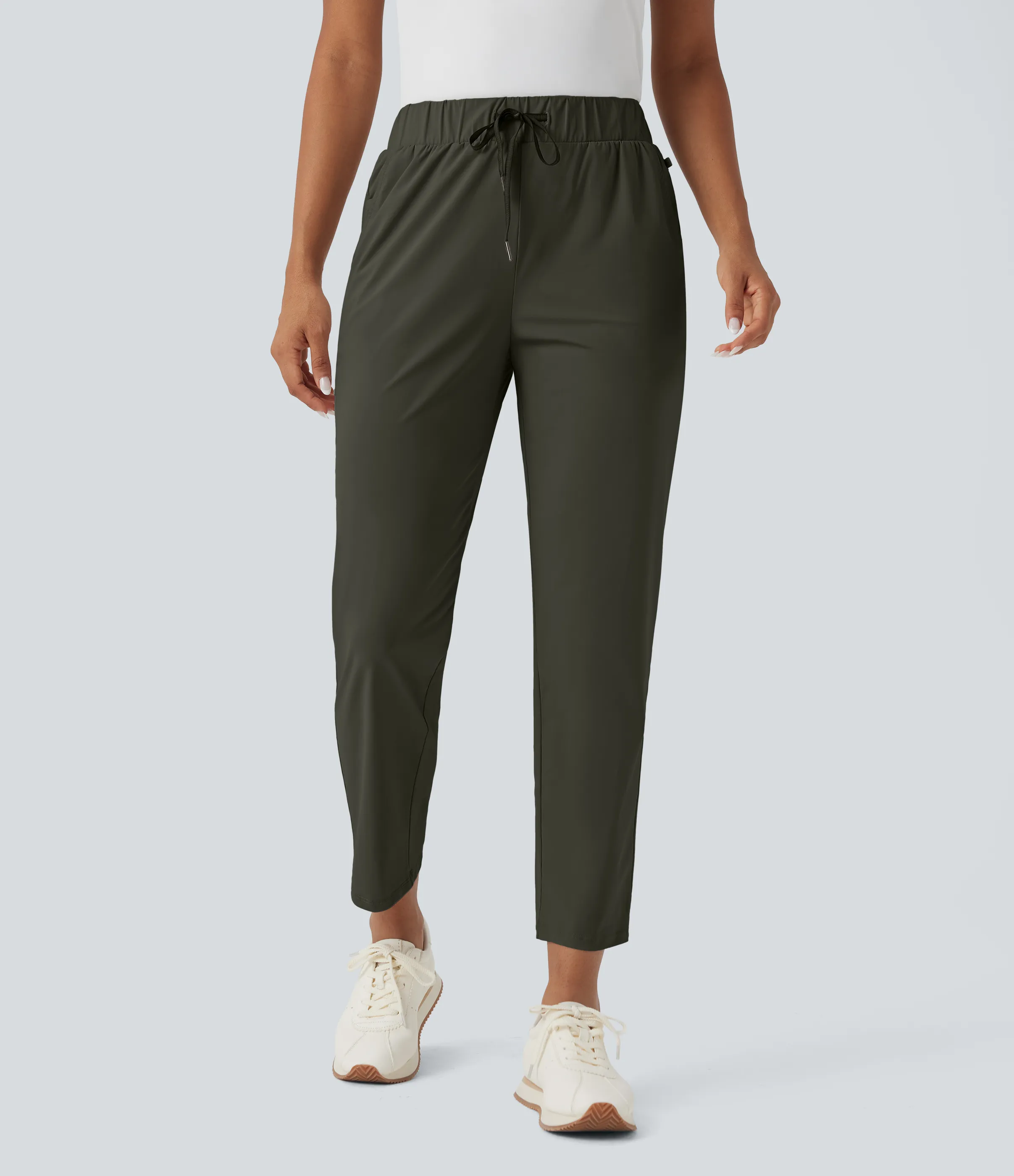 Halara Pantalones de golf ajustados con secado rápido de tiro alto con bolsillos, cordón y bolsillo para tee de golf - Forest Night - XL(regular) sold by Halara product image thumbnail 4