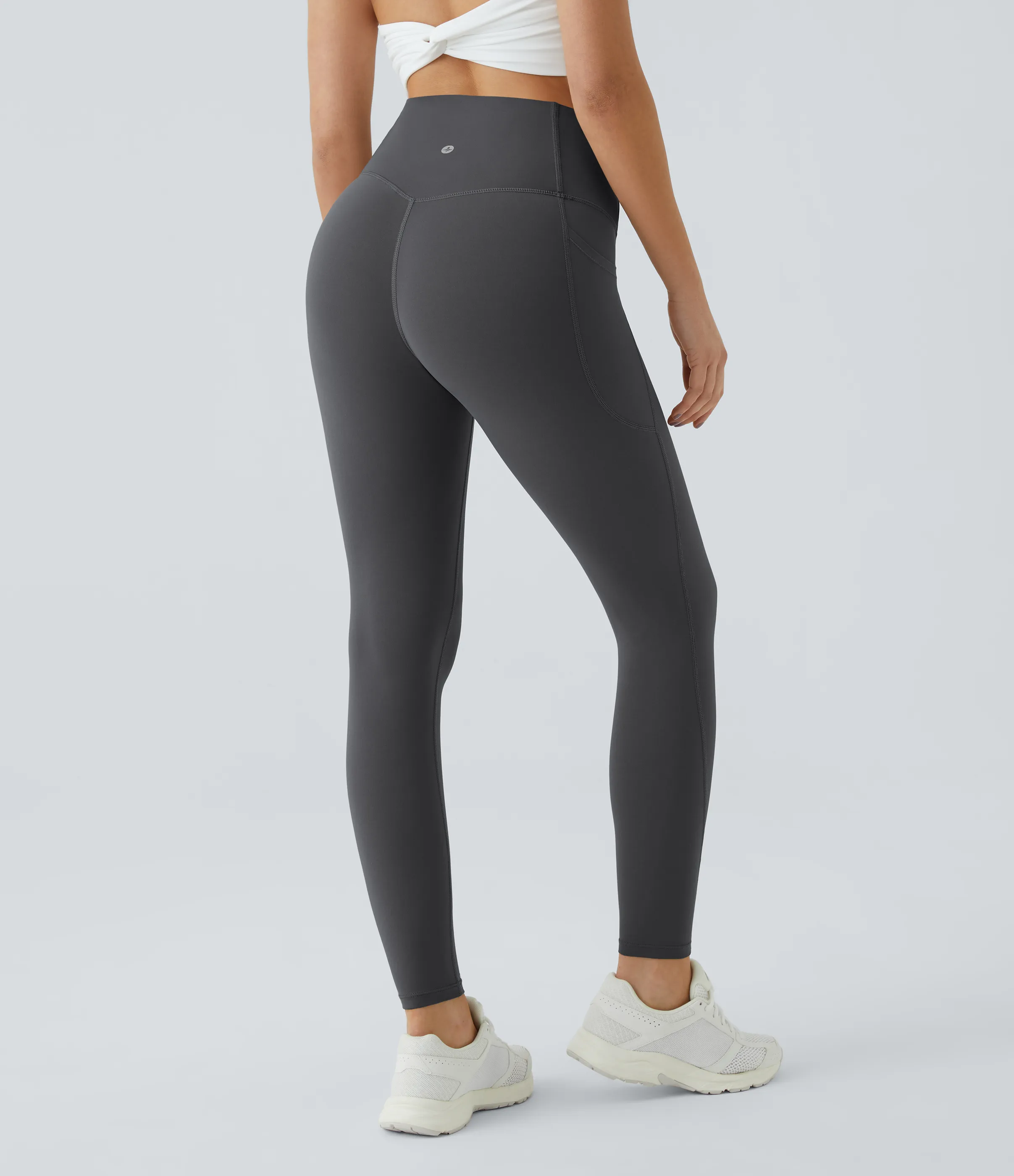 Halara Leggings SoCinched UltraSculpt entrenamiento control abdomen bolsillo lateral tiro alto - Volcanic Ash - L(7/8) sold by Halara product image thumbnail 4