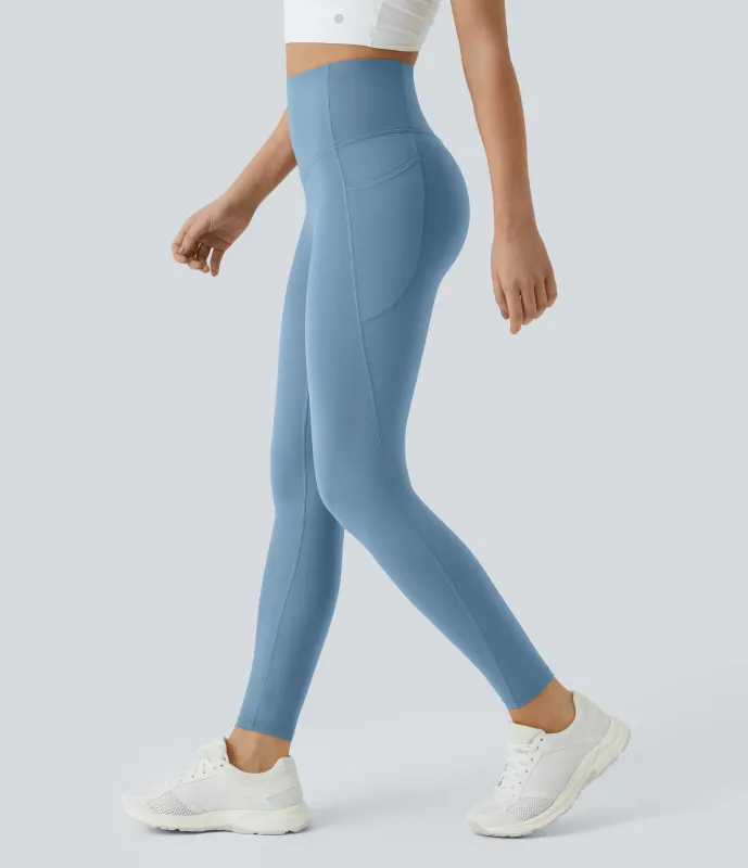 Halara Leggings SoCinched UltraSculpt entrenamiento control abdomen bolsillo lateral tiro alto - Whale Blue - XL(full_length) sold by Halara