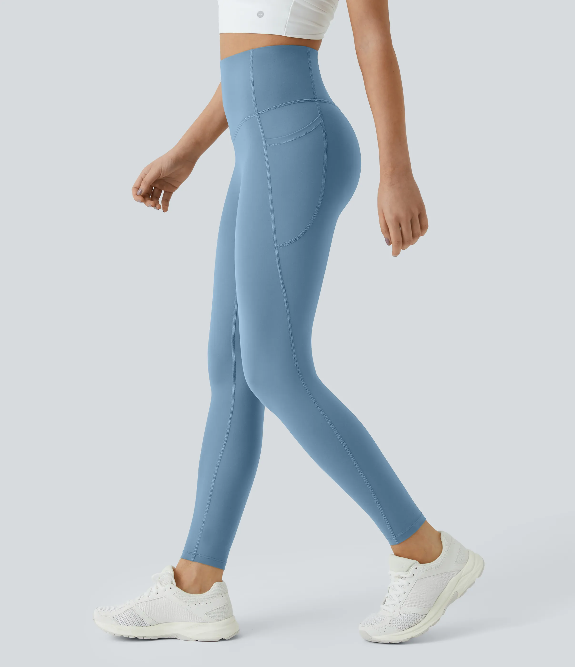 Halara Leggings SoCinched UltraSculpt entrenamiento control abdomen bolsillo lateral tiro alto - Whale Blue - XL(full_length) sold by Halara