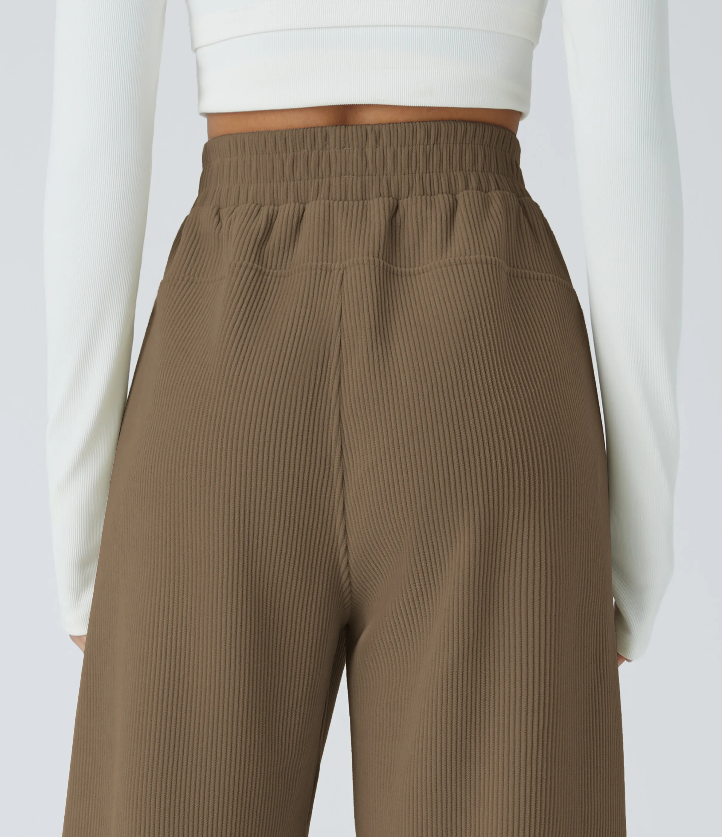 Halara Pantalón pana tiro alto bolsillo lateral pierna recta - Chestnut Brown - S(regular) sold by Halara product image thumbnail 5