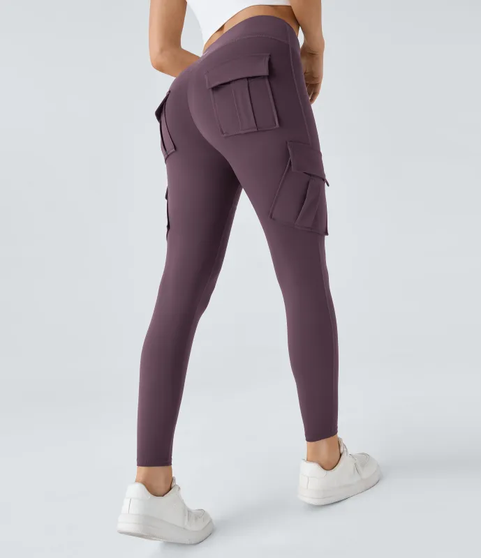 Halara Leggings yoga ajustado bolsillo cargo tiro alto - Dusky Evening purple - S(7/8) sold by Halara
