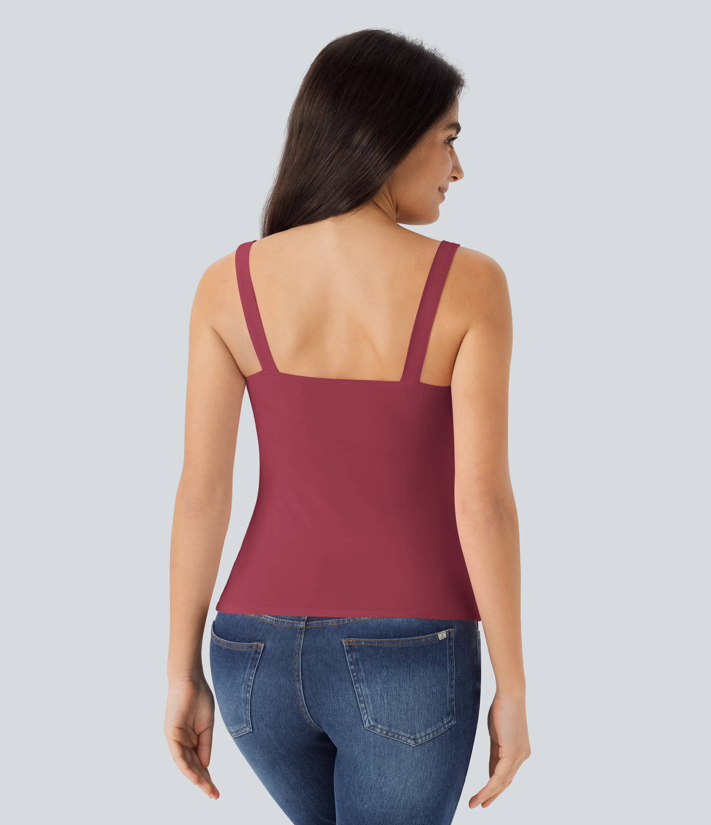Halara Top sin mangas sin espalda fruncido - Deep Claret - XS sold by Halara product image thumbnail 3
