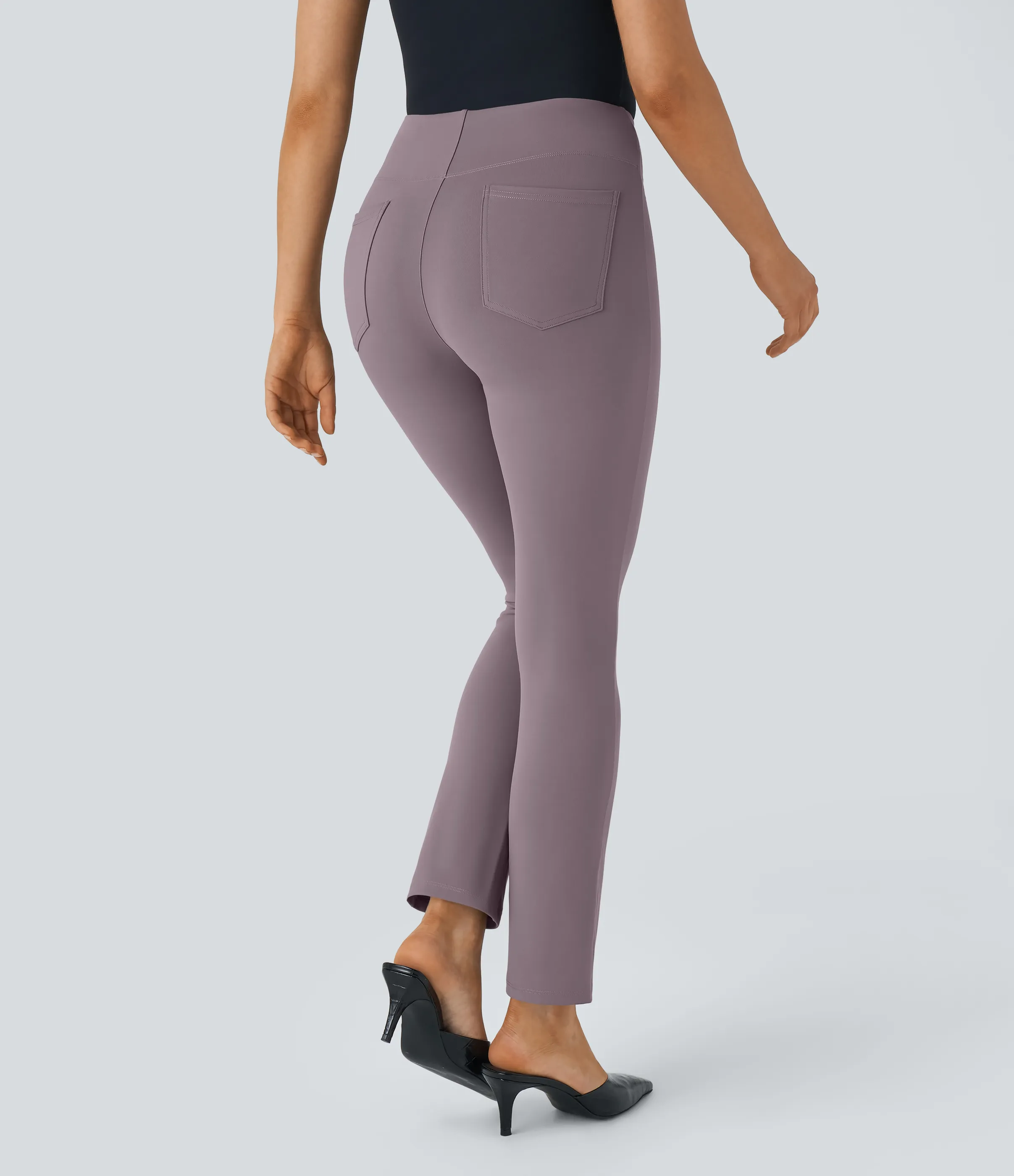 Halara Pantalón Halara Flex™ oficina ajustado tiro alto bolsillo lateral posterior - Moonscape - M(7/8) sold by Halara product image thumbnail 3